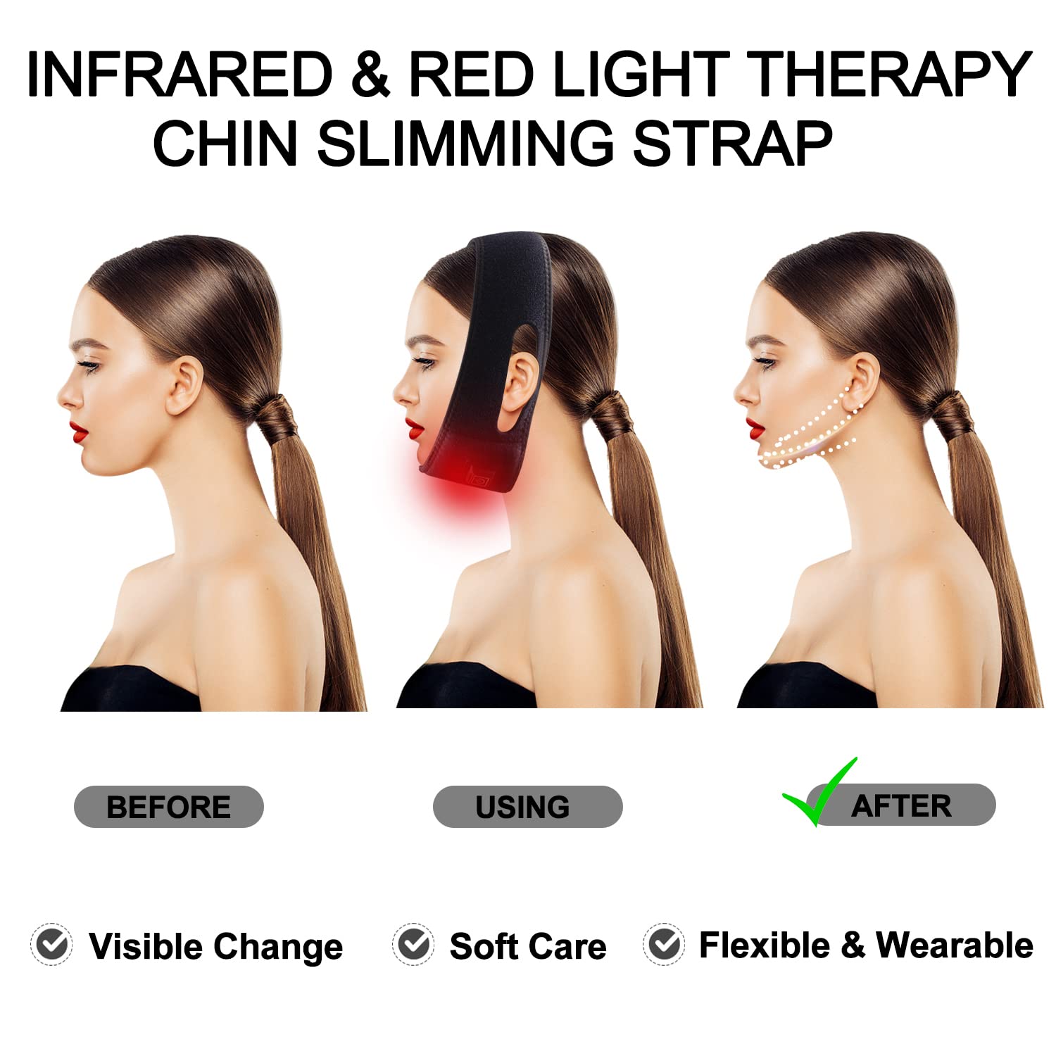 Red Light Therapy Belt for Neck, Infrared Light Therapy Flexible Wearable Wrap Pad LitePow
