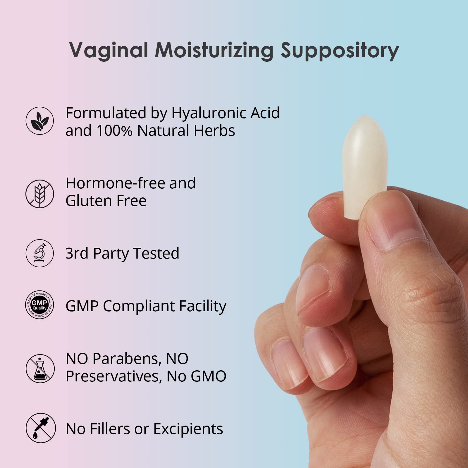 vetrue Intimate Moisturizer, Vaginal Suppository for Dryness & Discomfort, Feminine Long Lasting vetrue