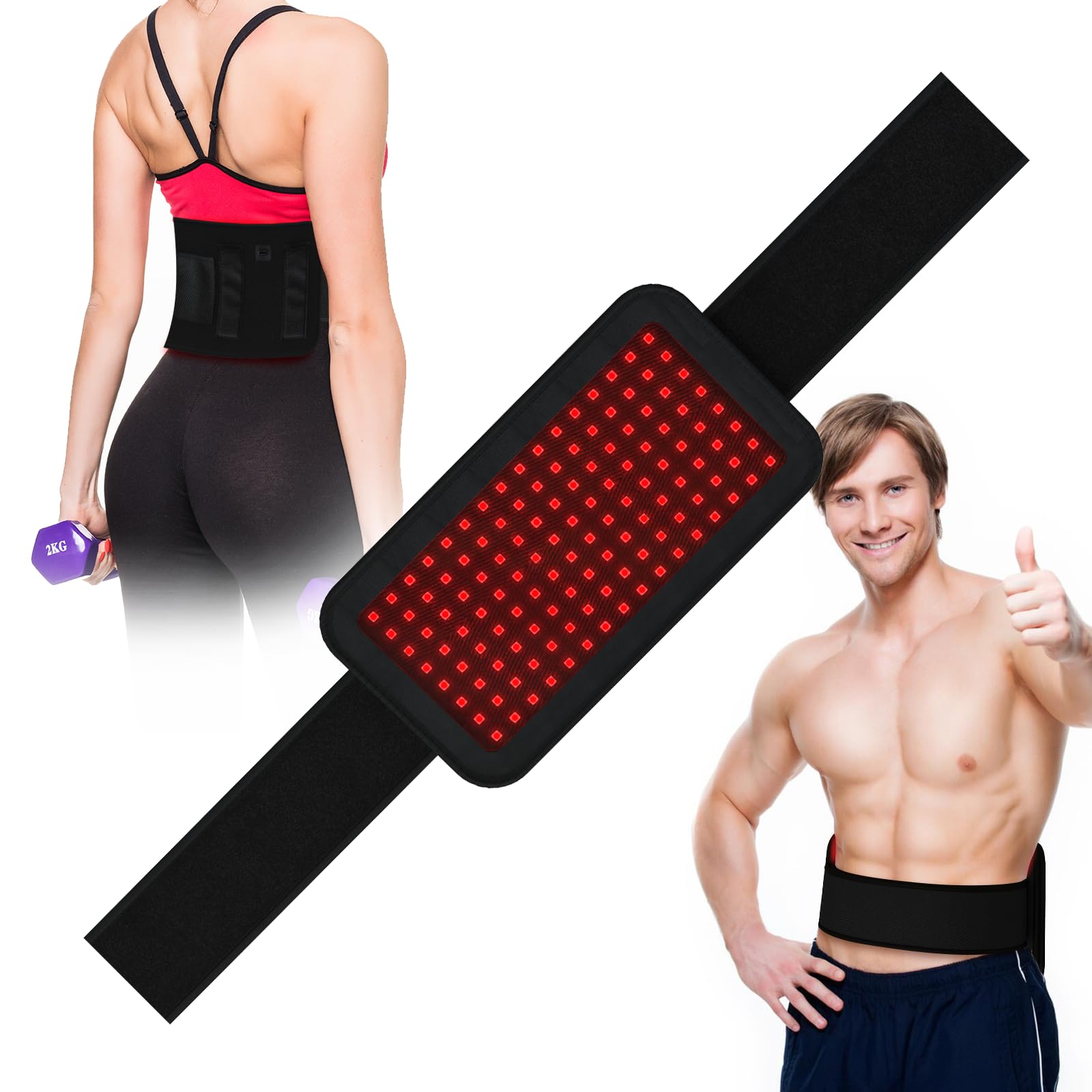 Red Light Therapy Belt, Infrared Light Therapy Wrap, 384PCS Red Light &Infrared Light