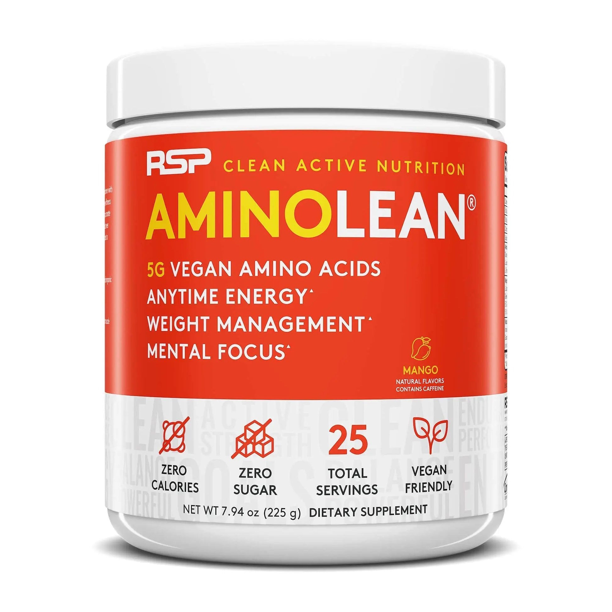 RSP NUTRITION Vegan AminoLean Pre Workout Energy (Mango 25 Servings) with AminoLean Recovery Post Workout Boost (Tropical Island Punch 30 Servings)