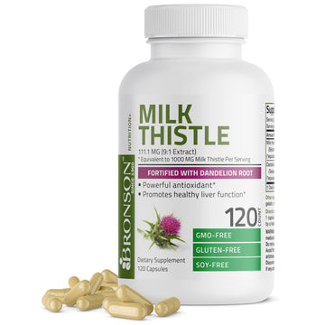Bronson Milk Thistle Silymarin Marianum & Dandelion Root Liver Health Support