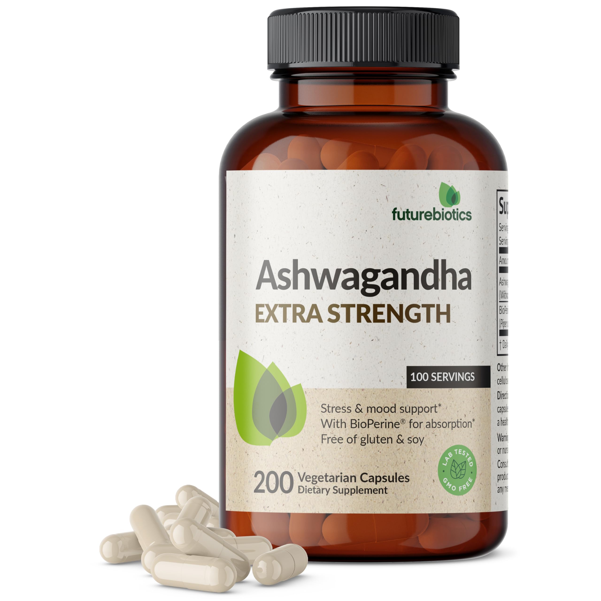 Futurebiotics Ashwagandha Extra Strength Stress & Mood Support with BioPerine 