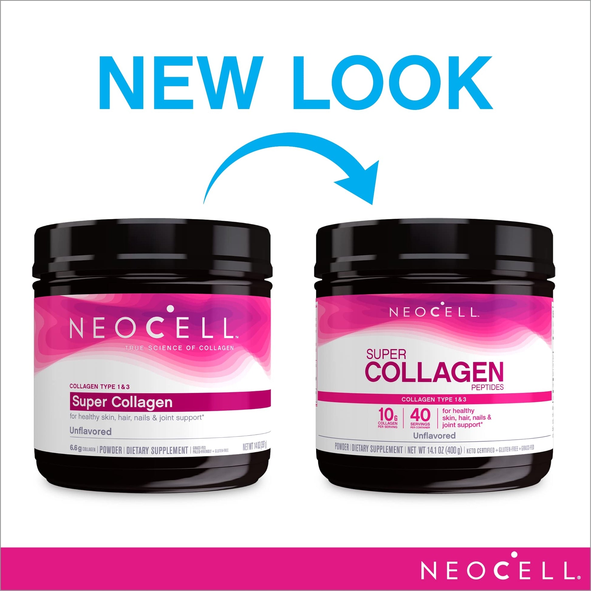 NeoCell Super Collagen Powder, 10g Collagen Peptides per Serving & Super Collagen NeoCell