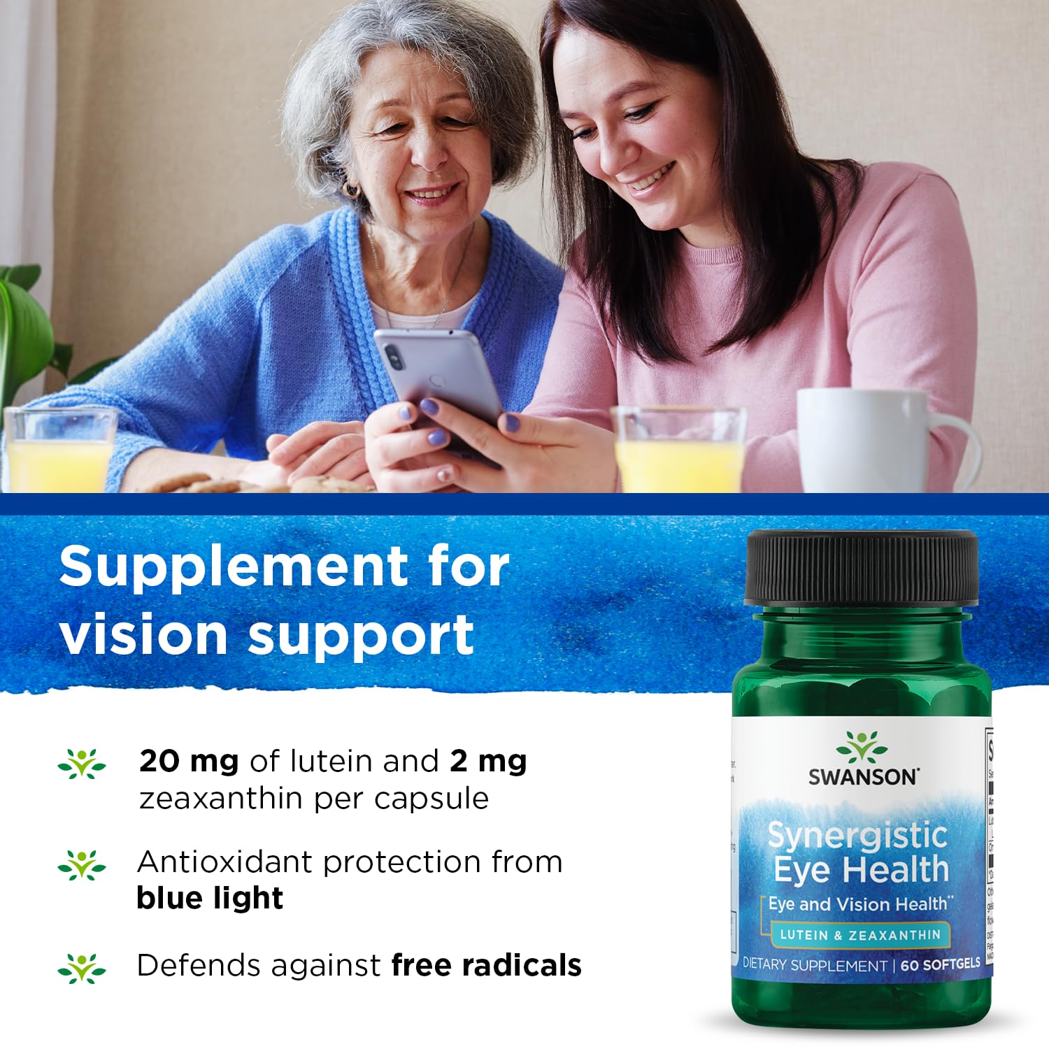 Swanson Synergistic Eye Health - Lutein and Zeaxanthin Supplement Swanson