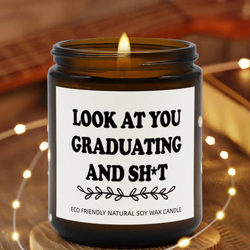 Joyseller Funny Graduation Gift for Her/Him, Look at You Graduation Candles for Party Decorations