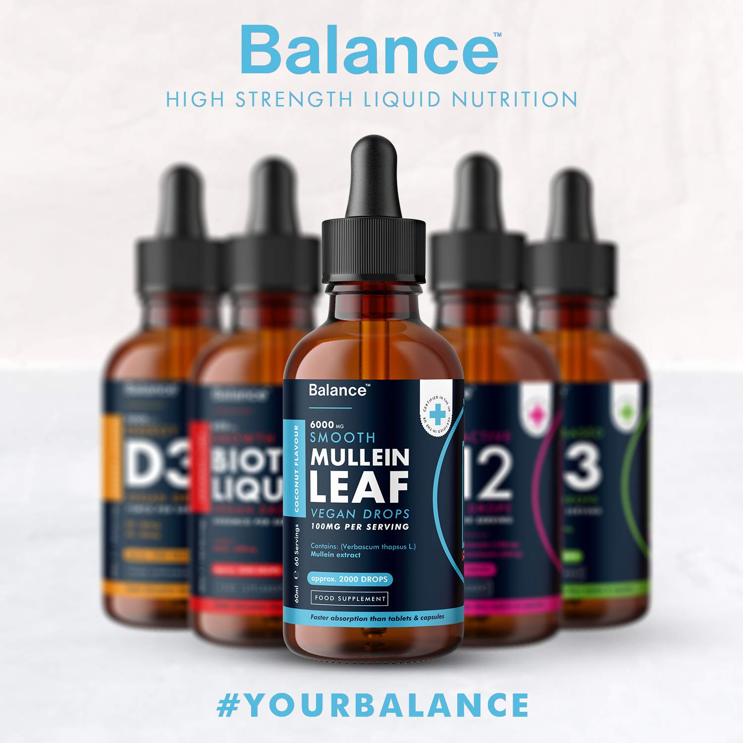 Balance Mullein Leaf Liquid Drops - 60ml for 2 Month Supply - High Strength - Vegan Balance