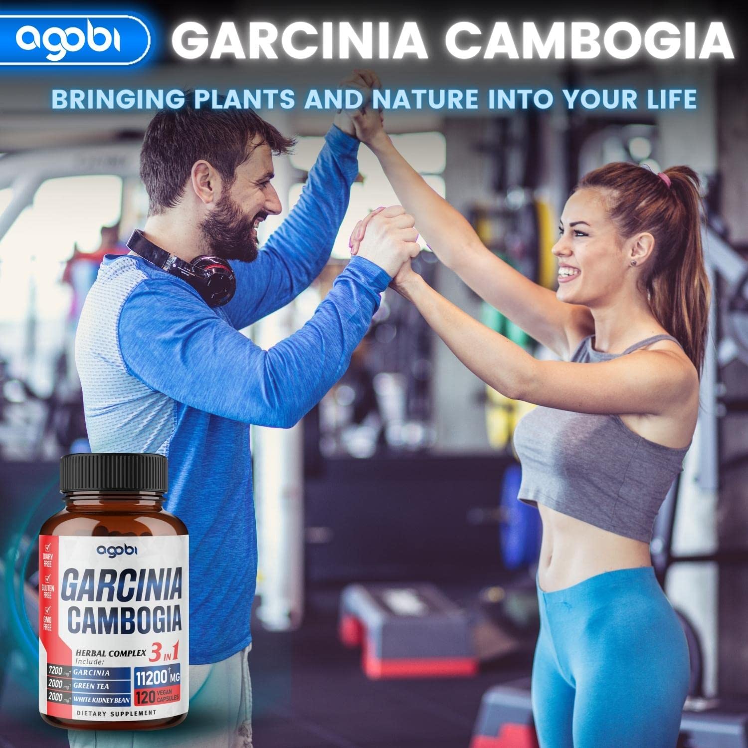 agobi 3in1 Garcinia Cambogia Extract Capsules - 11200mg Herbal Supplement for Body Health agobi