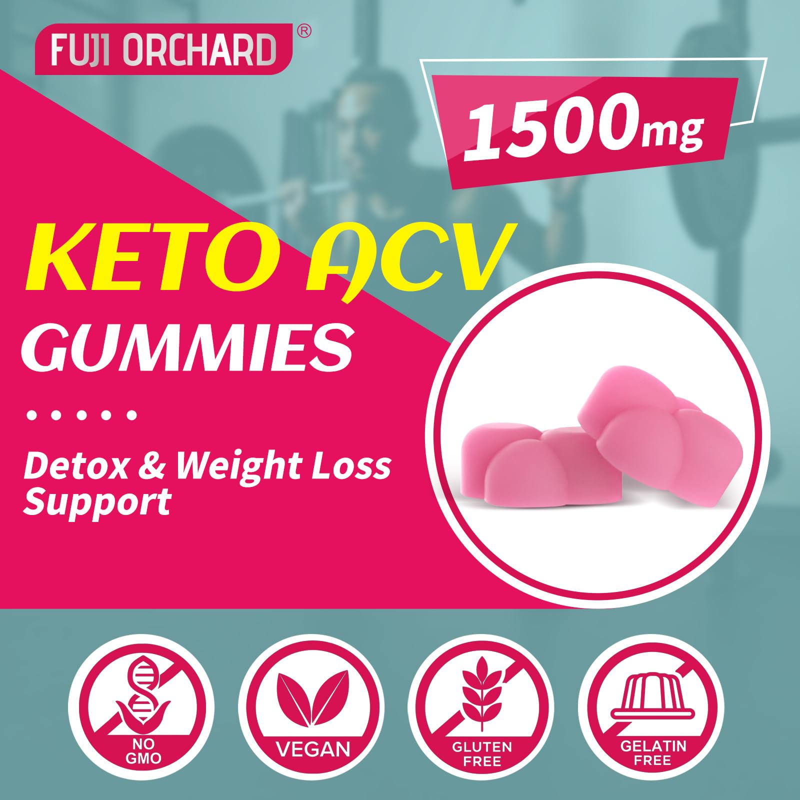 FUJI ORCHARD Keto Acv Gummies, 1500mg Keto Acv Gummies Advanced Weight Loss FUJI ORCHARD