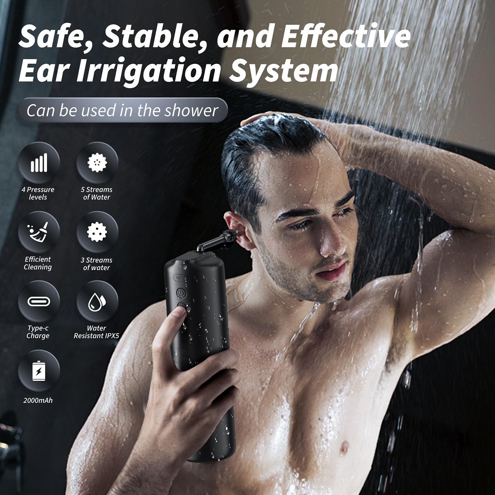 Ear Wax Removal - Electric Ear Irrigation Flushing System - Water Powered Ear Lebbtl