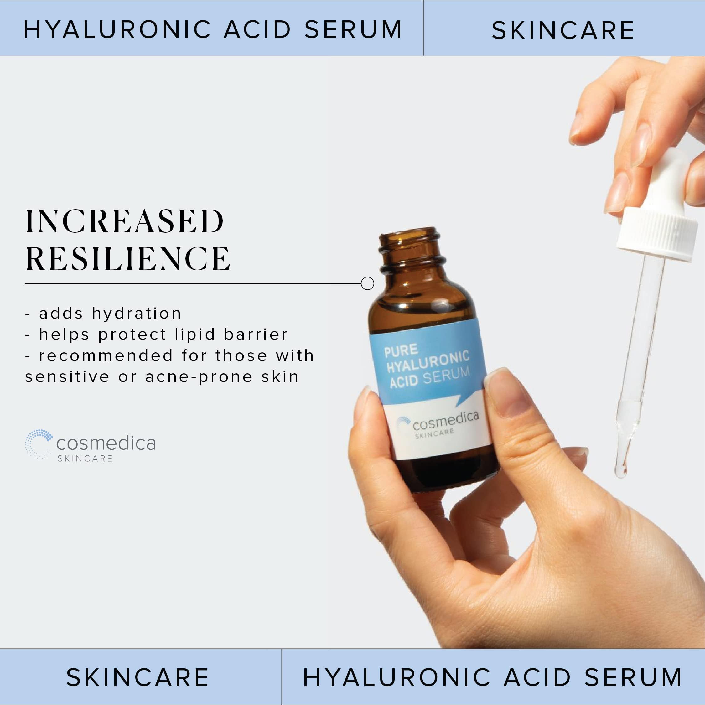 Hyaluronic Acid Serum for Skin 100% Pure Anti Aging Serum Intense Hydration Cosmedica Skincare