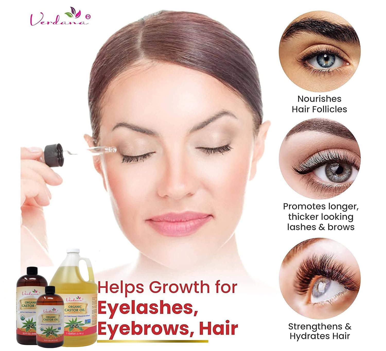 Verdana Organic Castor Oil – USDA Certified Organic – Cold Pressed, Unrefined, 100% Pure and Hexane Verdana