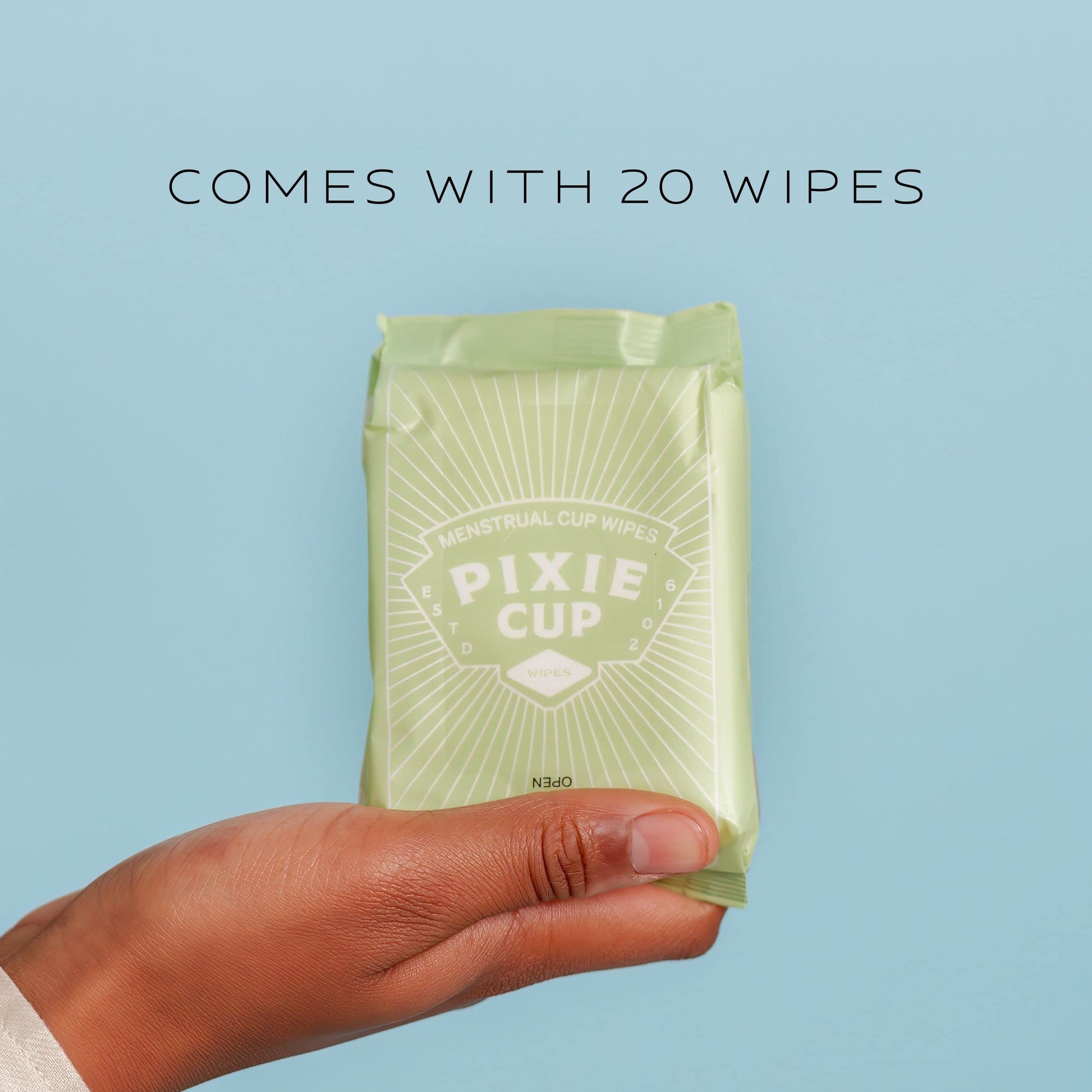 Menstrual Cup Wipes - On The Go Public Bathroom Feminine Wipes - Safe On Period Cups & Menstrual discs Pixie Cup