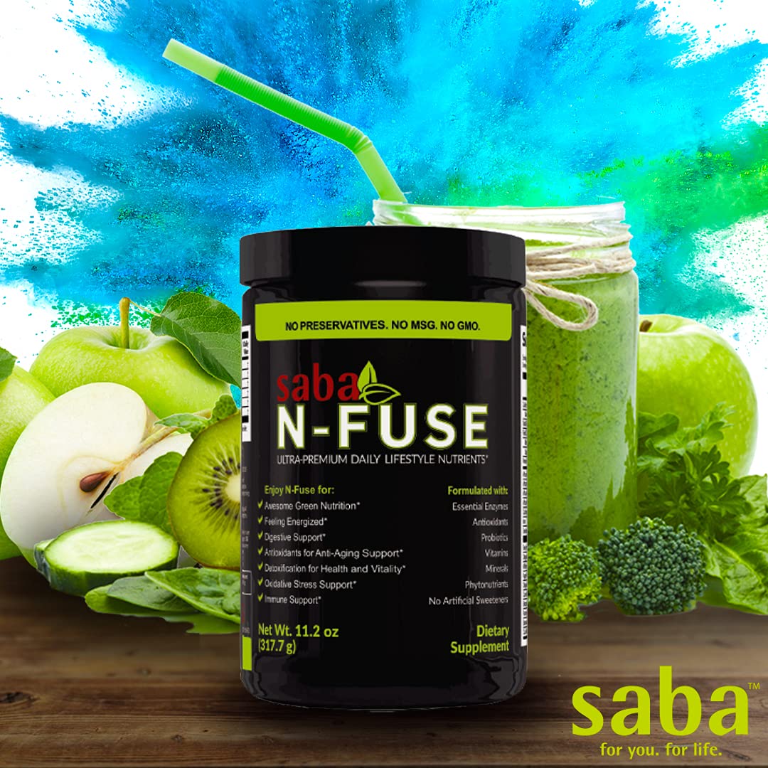 Saba N-Fuse-Whole Food Daily Nutrition,-Phytonutrients, Pre and Probiotics, Enzymes Saba