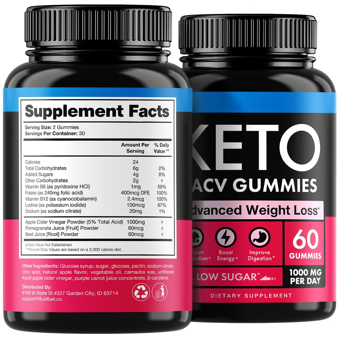 Keto Apple Cider Vinegar Gummies 1000mg - Well-Digested ACV Keto Gummies for Weight Loss