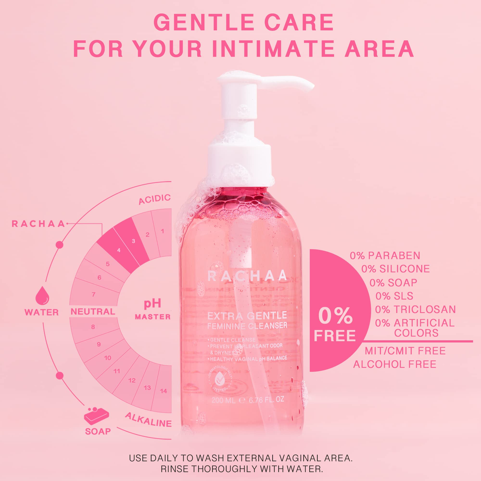 RACHAA Feminine Wash for Women, Lightening and Moisturizing, pH Balance Intimate Wash RACHAA