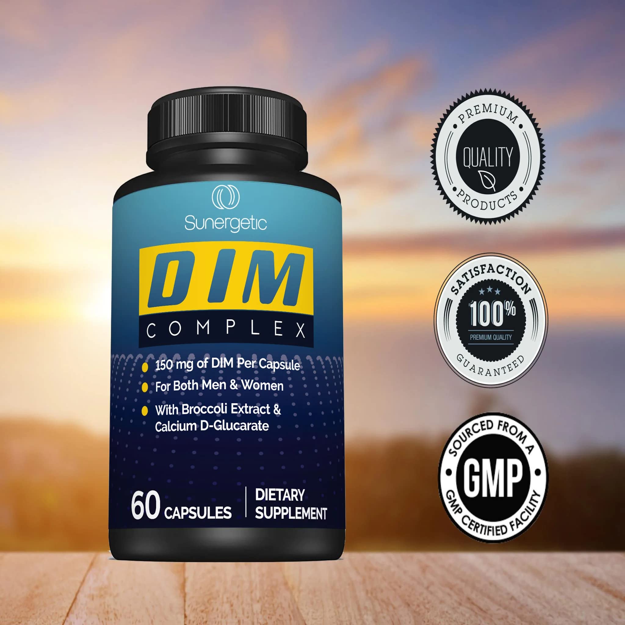 Premium DIM Supplement–Includes 150mg DIM (diindolylmethane), Broccoli, Calcium D Sunergetic