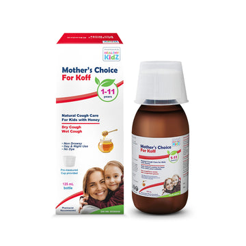 Mother’s Choice for Koff, for Dry and Wet Cough, Natural Cough Care for Kids with Honey, 125 ml