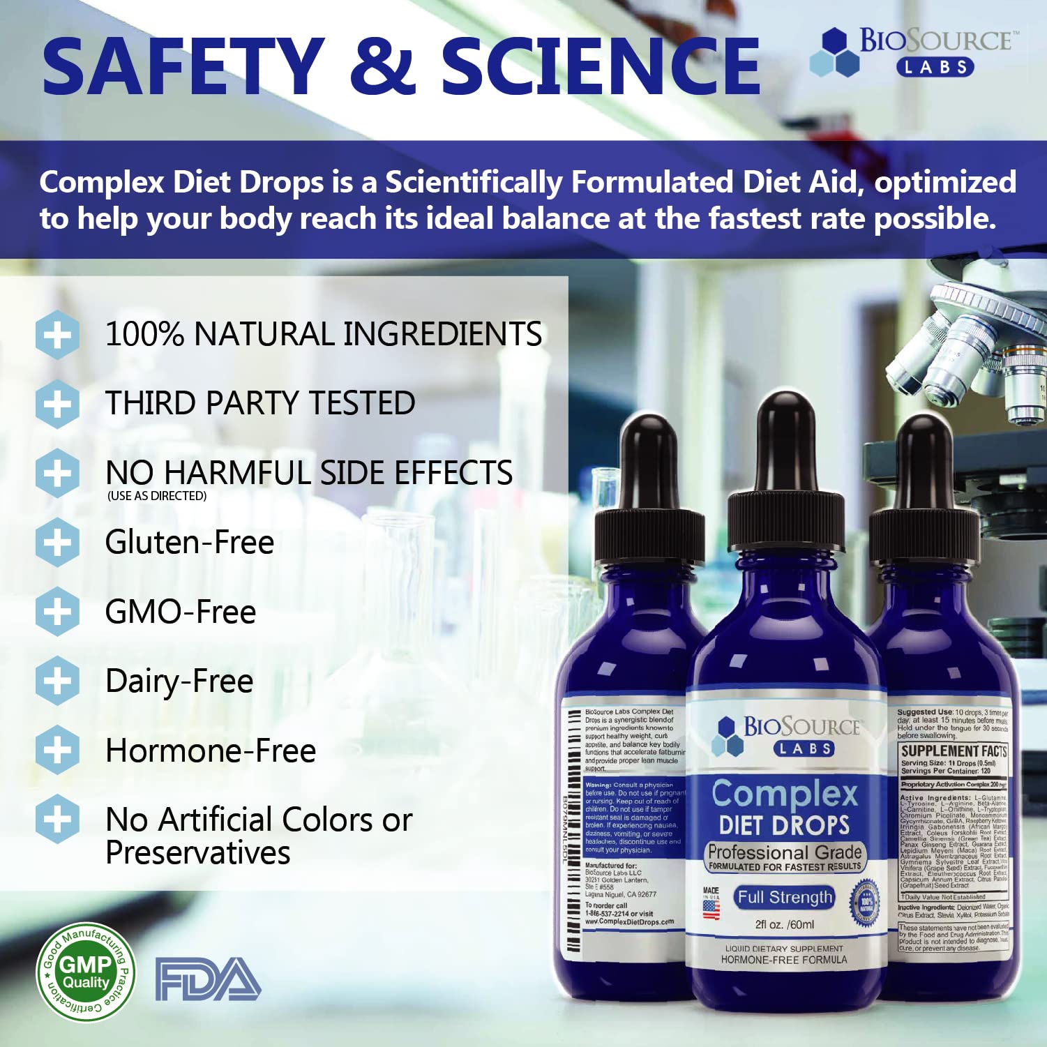 BioSource Labs Complex Diet Drops – Best Natural Weight Management Drops for Men and Women BioSource Labs