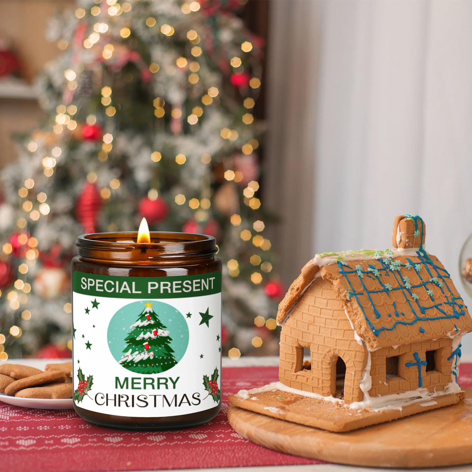 Christmas Candle Set Scented Candle Gift Set, 4 Pack 28 oz Christmas Scented Candles Over 180 Hours YINUO LIGHT