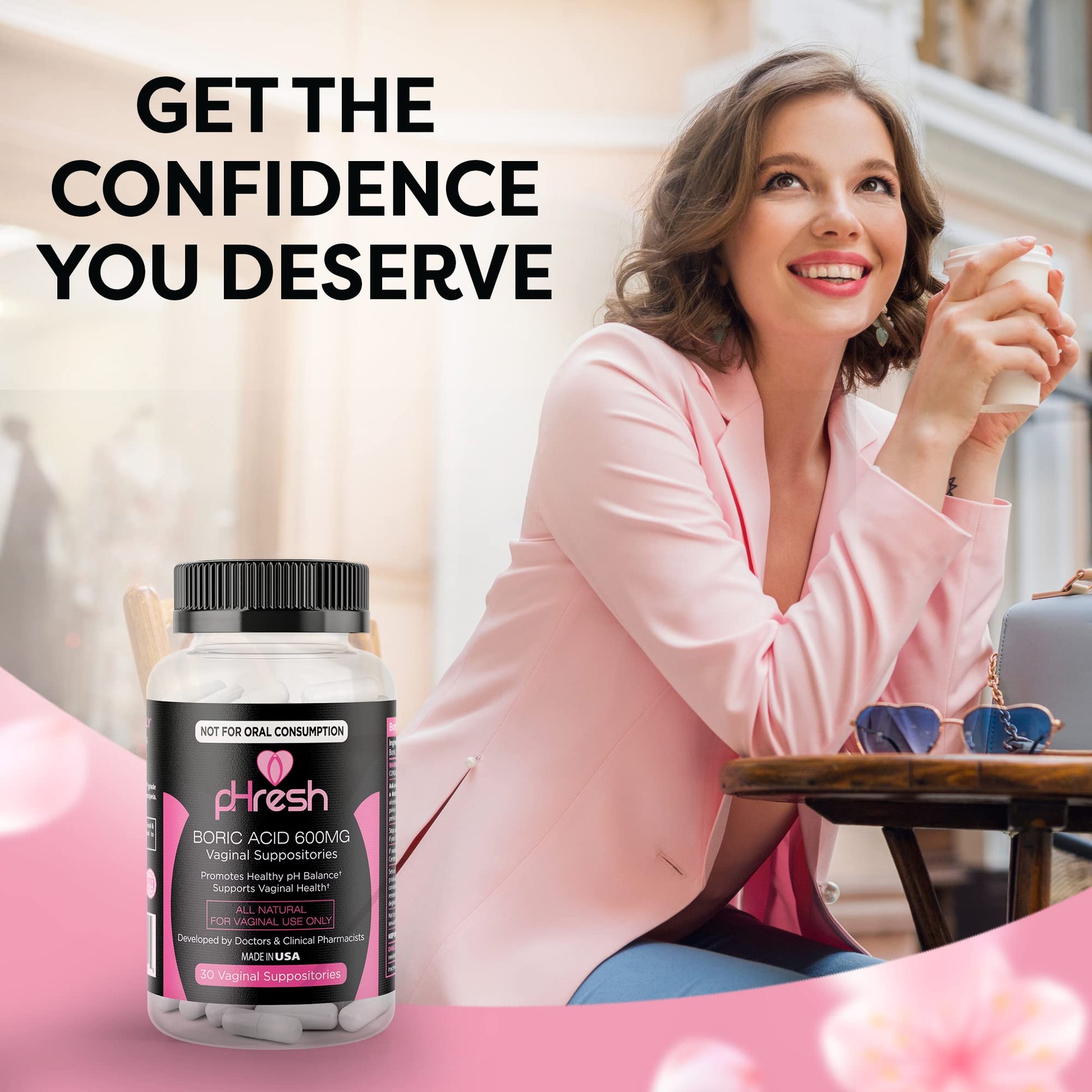 pHresh Boric Acid Suppositories and DIM Supplement ACE NUTRITION