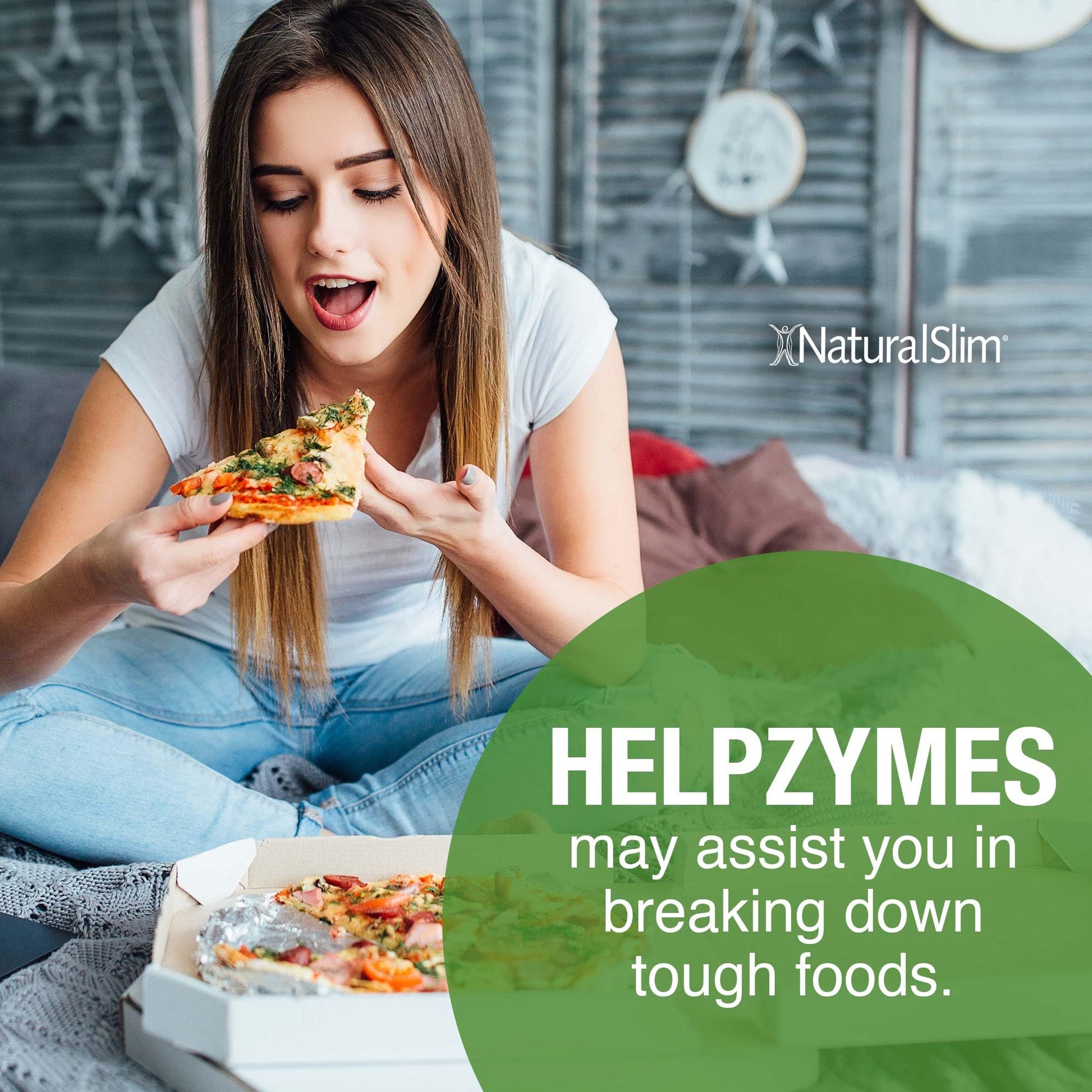 NaturalSlim Helpzymes Digestive Enzymes for Digestion, Bloating, Gas Reli NaturalSlim