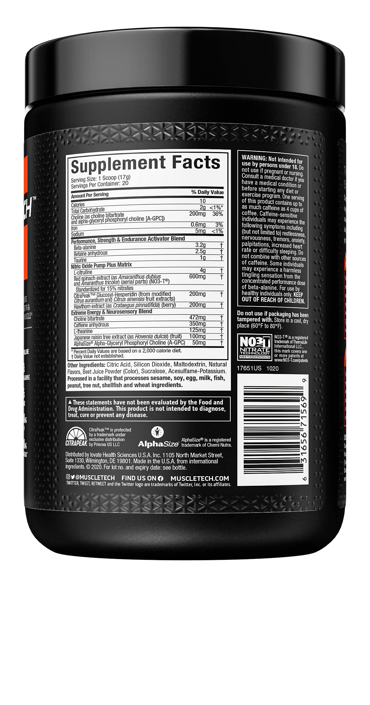 Pre Workout Powder MuscleTech Shatter Pre-Workout PreWorkout Powder MuscleTech