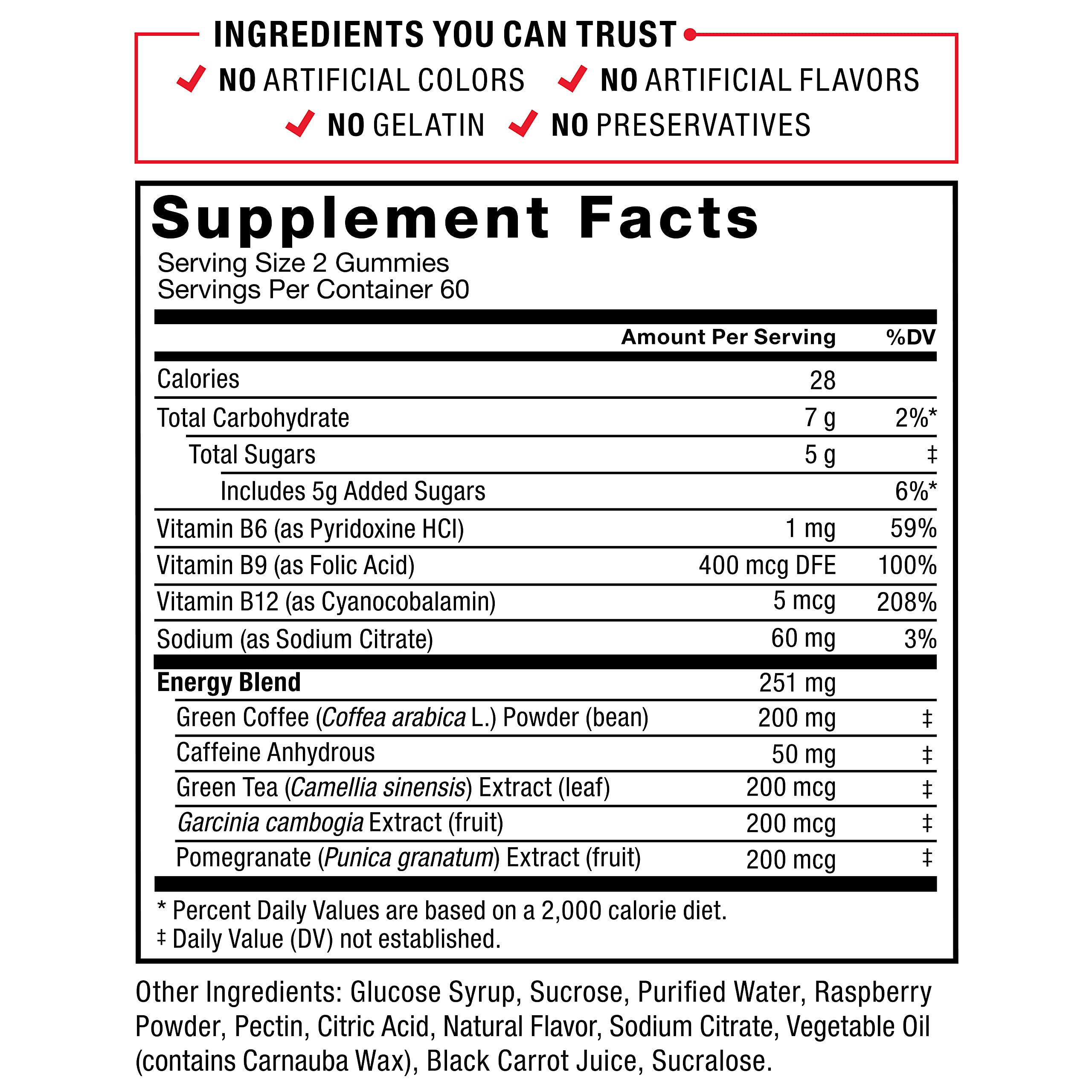 Force Factor LeanFire Thermo Gummies with B12 Vitamins, Caffeine, & Green Coffee Bean Force Factor