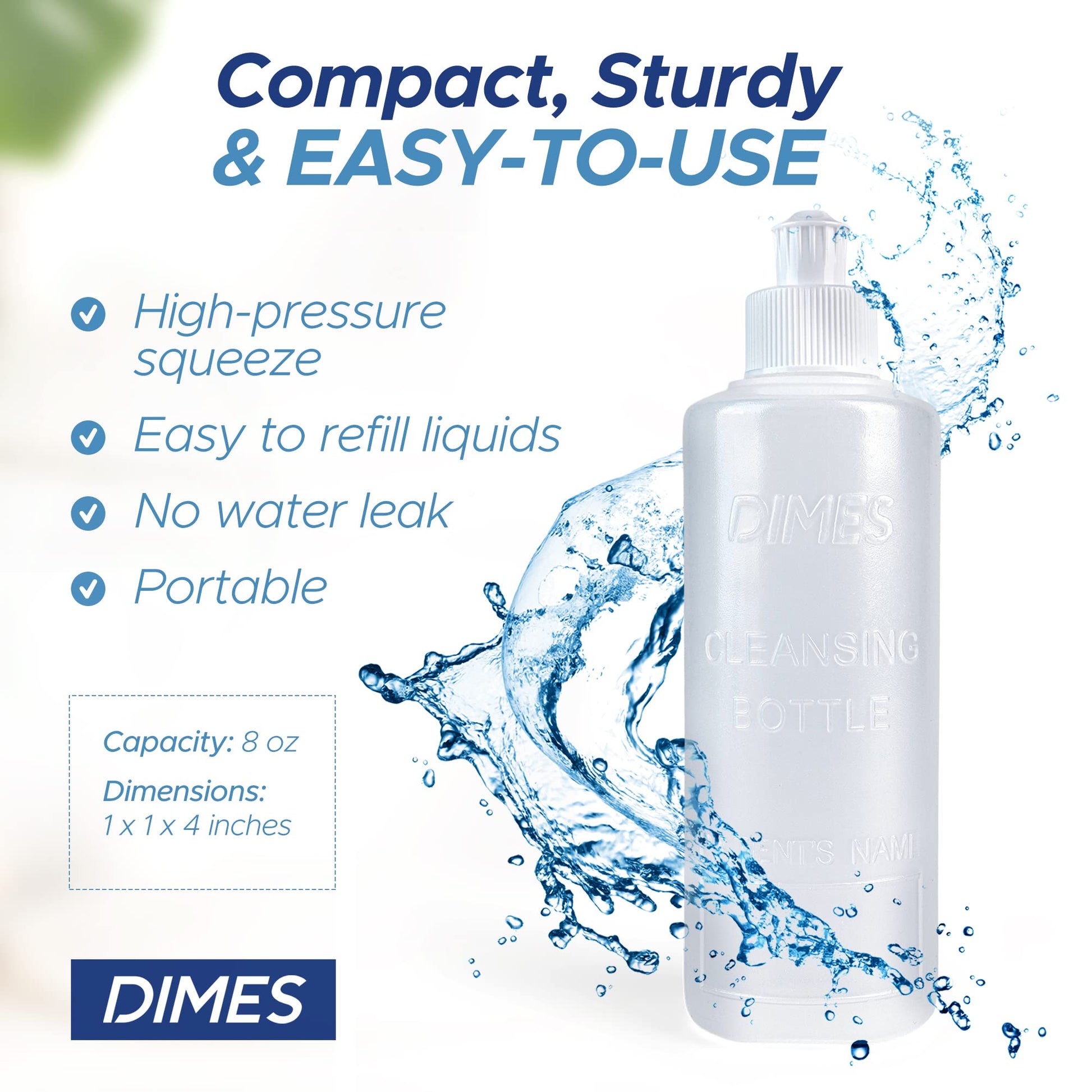 Dimes Perineal Lavette Irrigation Bottle 8 oz (Pack of 3). - Peri Bottle for Postpartum Care Dimes