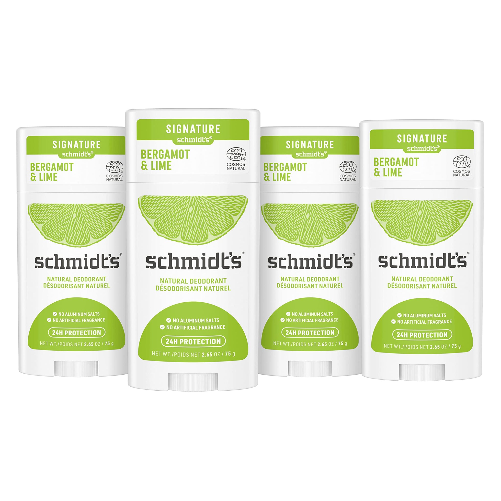 Schmidt's Aluminum Free Natural Deodorant For Women and Men, Bergamot & Lime 
