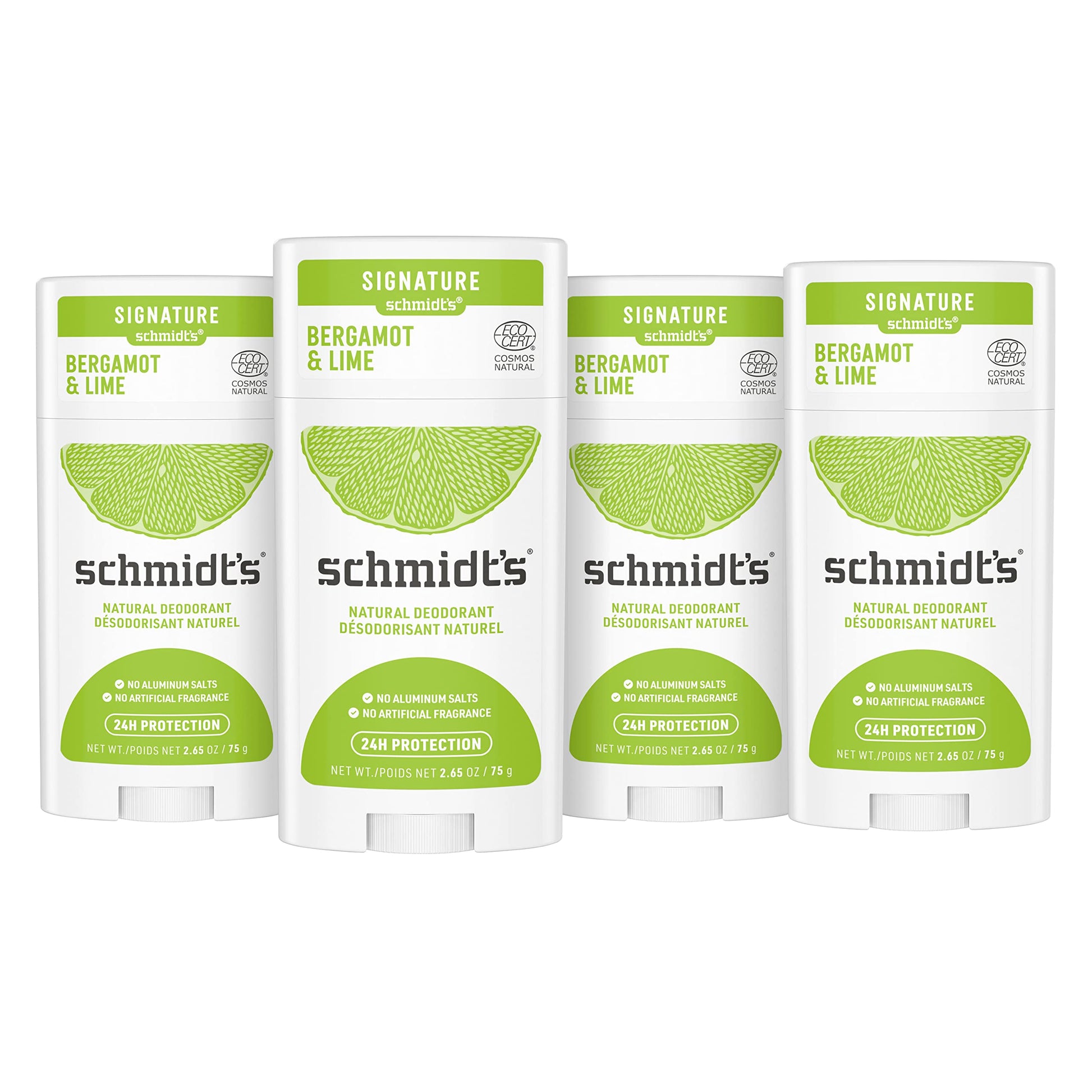 Schmidt's Aluminum Free Natural Deodorant For Women and Men, Bergamot & Lime 