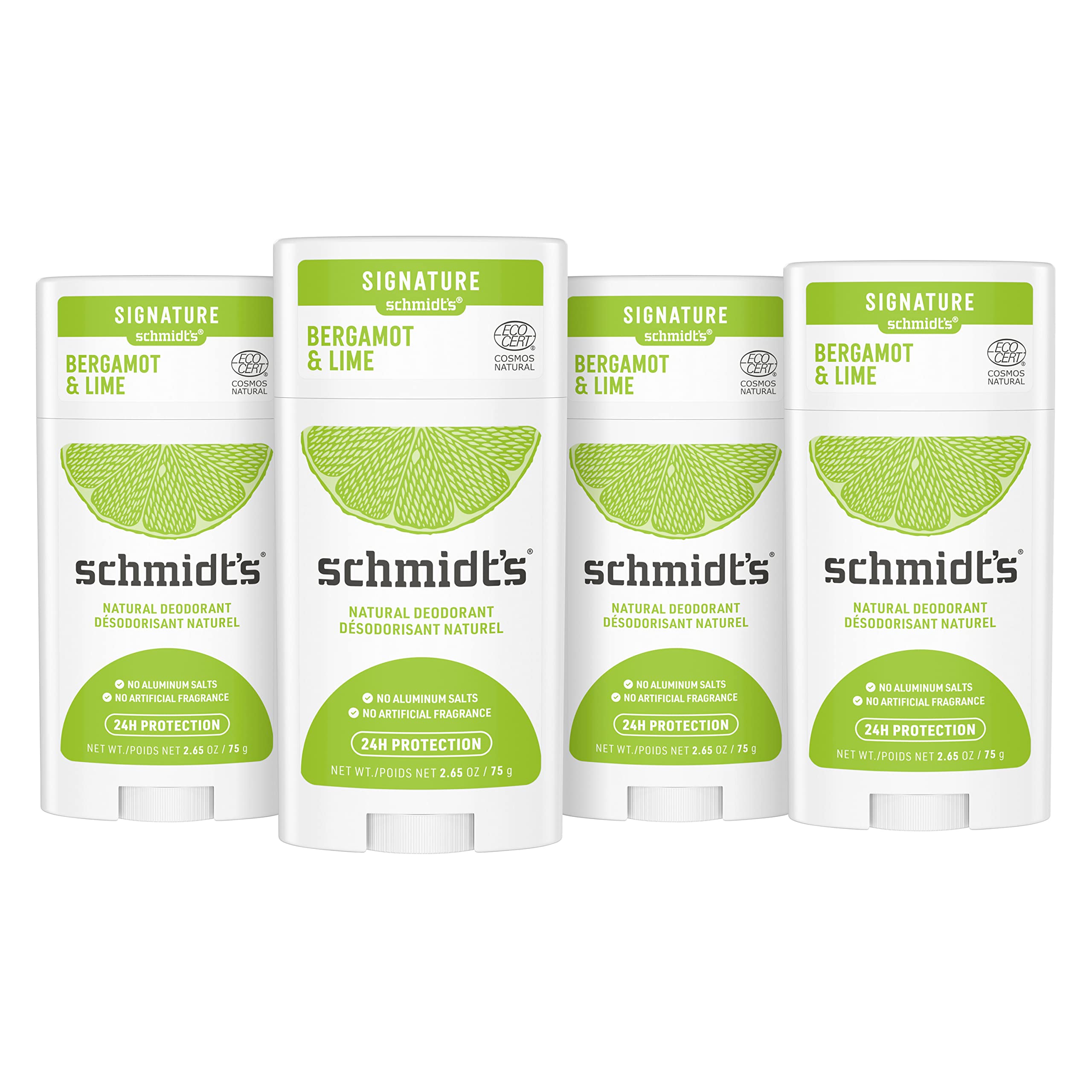 Schmidt's Aluminum Free Natural Deodorant For Women and Men, Bergamot & Lime 