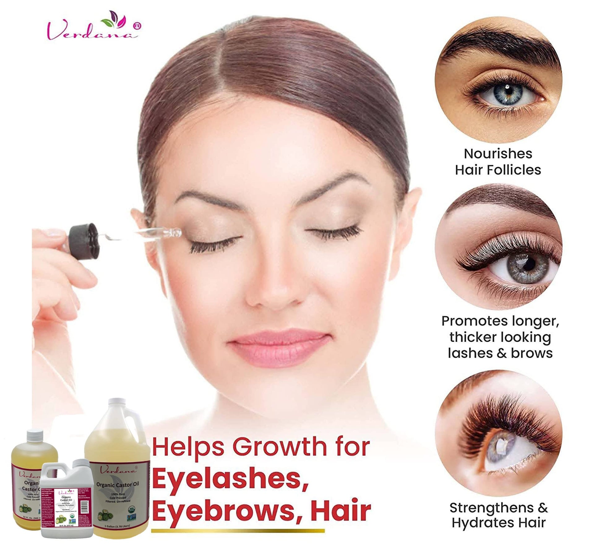 Verdana Organic Castor Oil – USDA Certified Organic – Cold Pressed, Unrefined, 100% Pure and Hexane Verdana