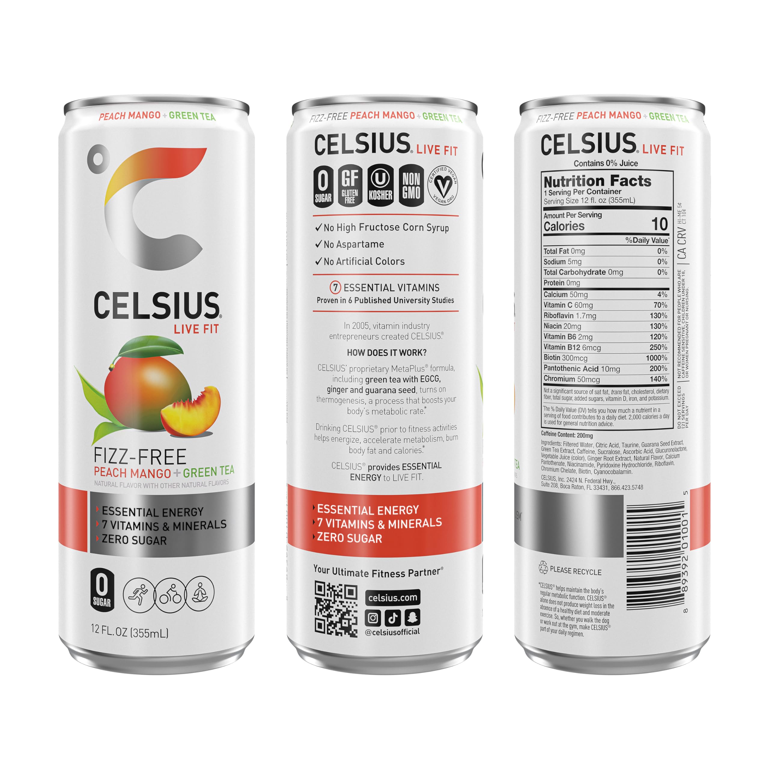 CELSIUS Fizz Free Variety Pack, Functional Essential Energy Drink 12 Fl Oz (Pack of 12) CELSIUS