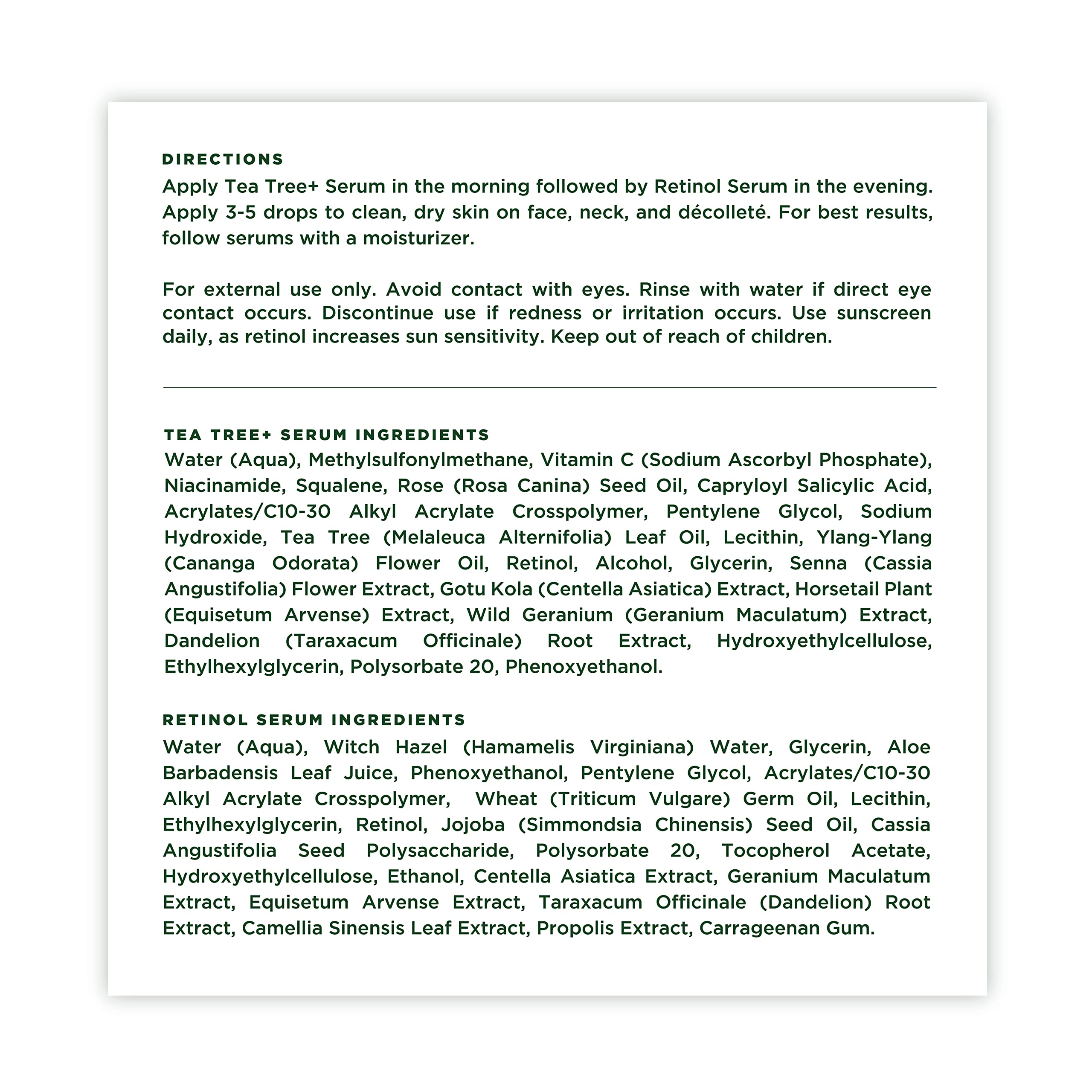 Tree of Life Retinol Serum & Tea Tree Serum for Face - Skin Care Duo Tree of Life Beauty