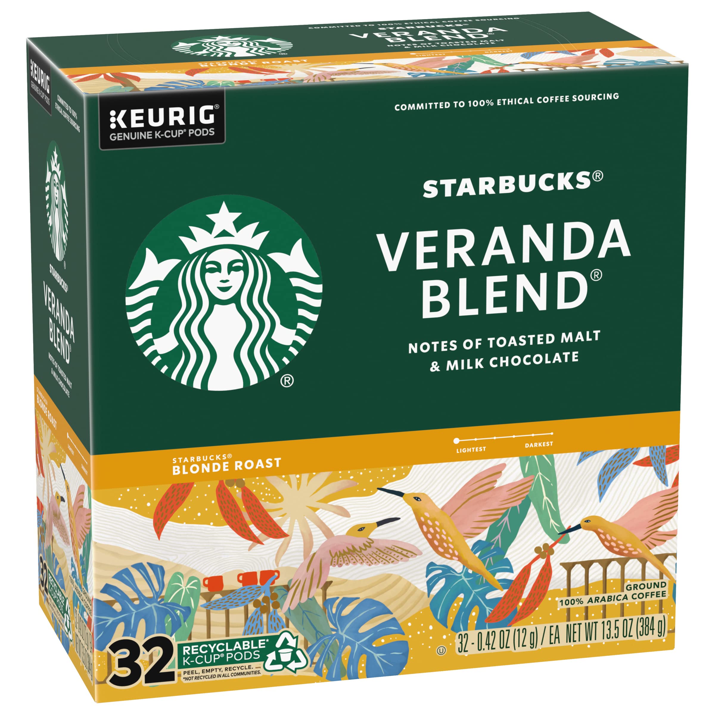 Starbucks Veranda Blend Coffee K-Cups,4/24 Pack-96 K-Cups Starbucks