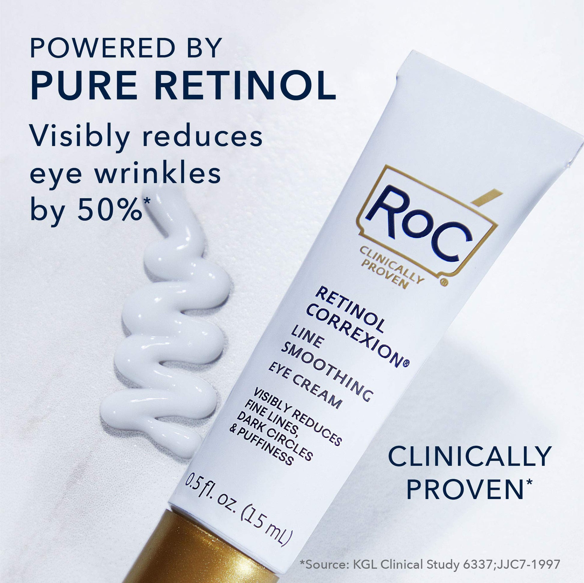 RoC Retinol Correxion Eye Cream Mini for Dark Circles & Puffiness, Daily Wrinkle RoC