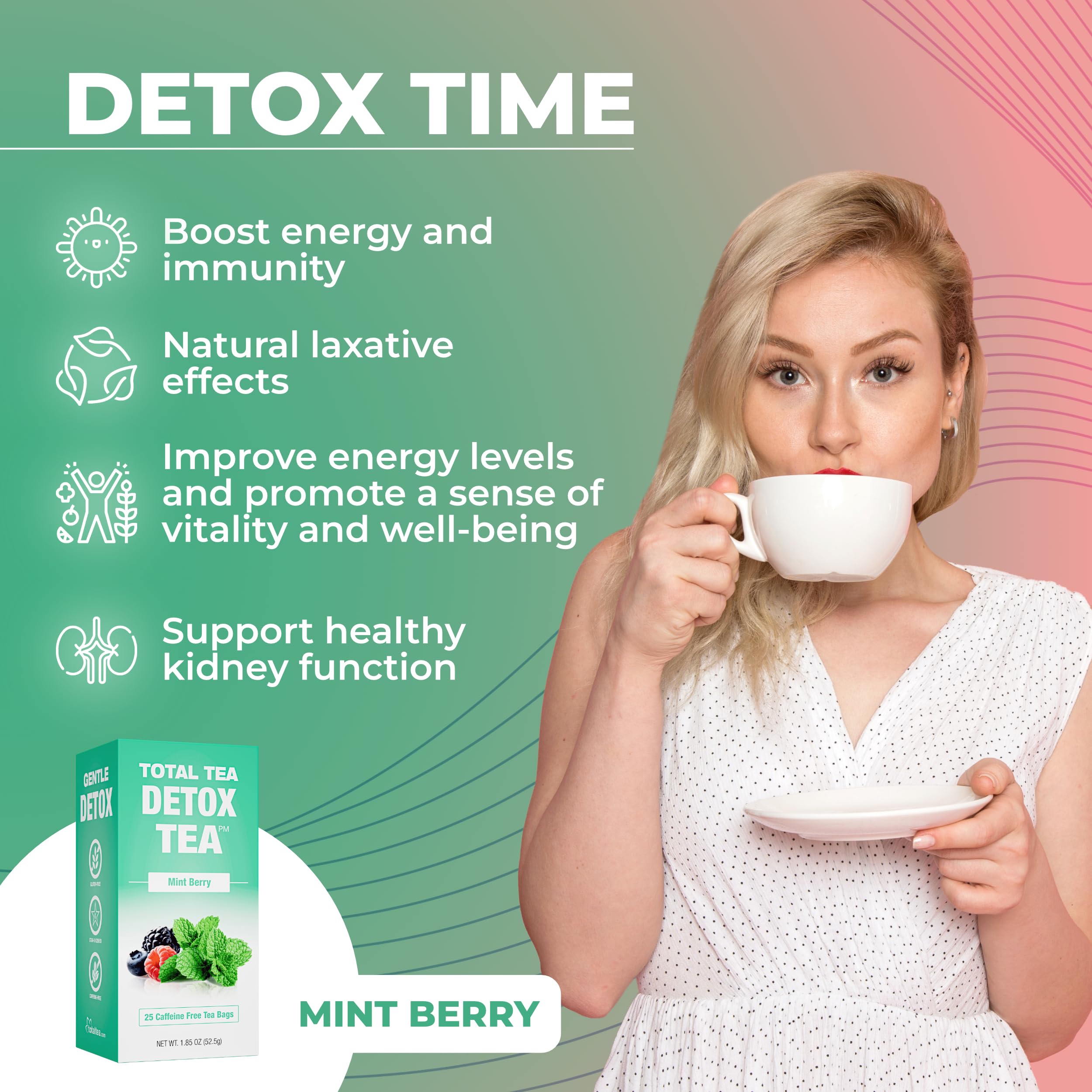 Total Tea Slimming Detox Tea for a Healthy Weight Support - Caffeine Free - Herbal Total Tea