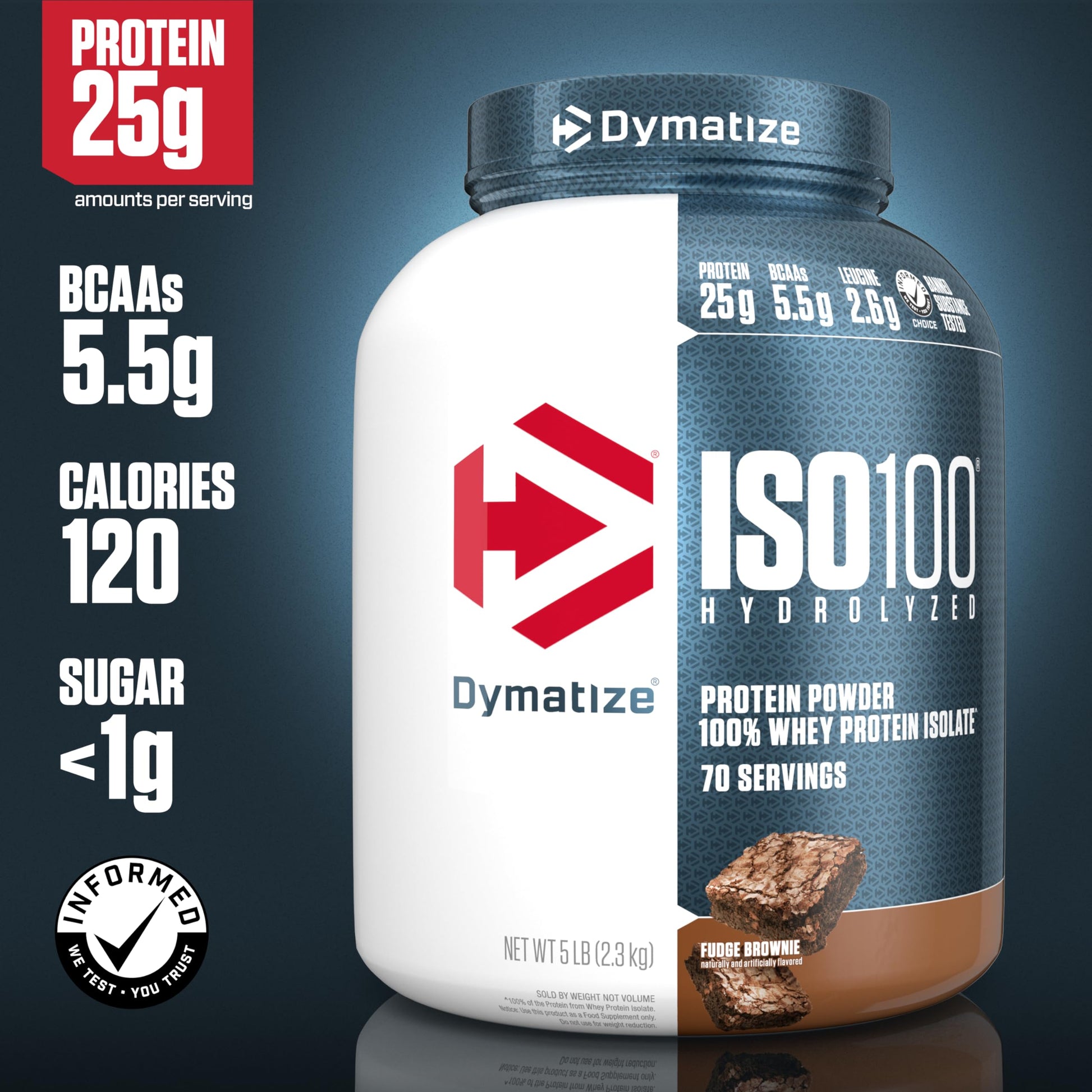 Dymatize ISO100 Hydrolyzed Protein Powder, 100% Whey Isolate Protein, 25g of Protein Dymatize