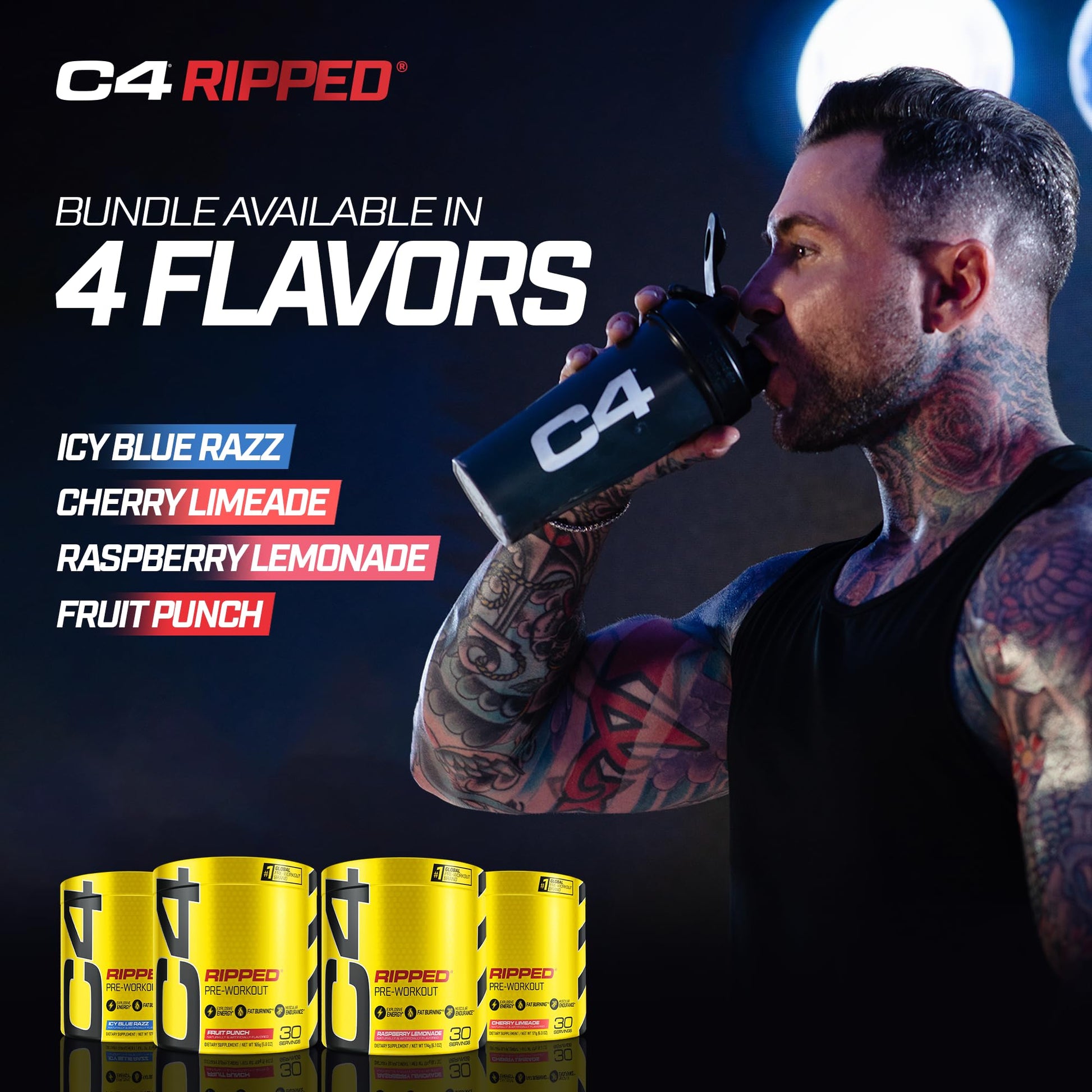 C4 Ripped & SuperHD, The Thermogenic Bundle, C4 Ripped Pre Workout Powder Cellucor