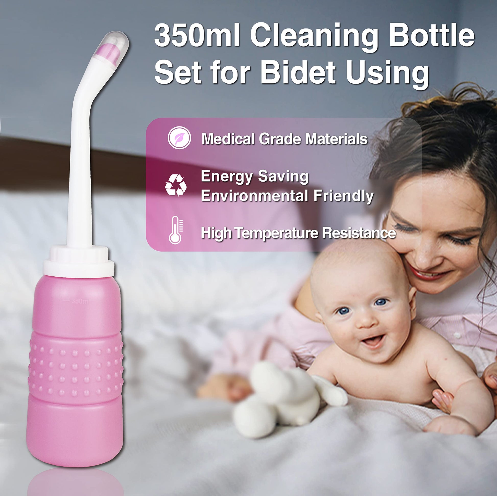 TopQuaFocus 12oz Perineal Bottle for Postpartum Care Portable Travel Peri Sprayer Bidet Postpartum TopQuaFocus