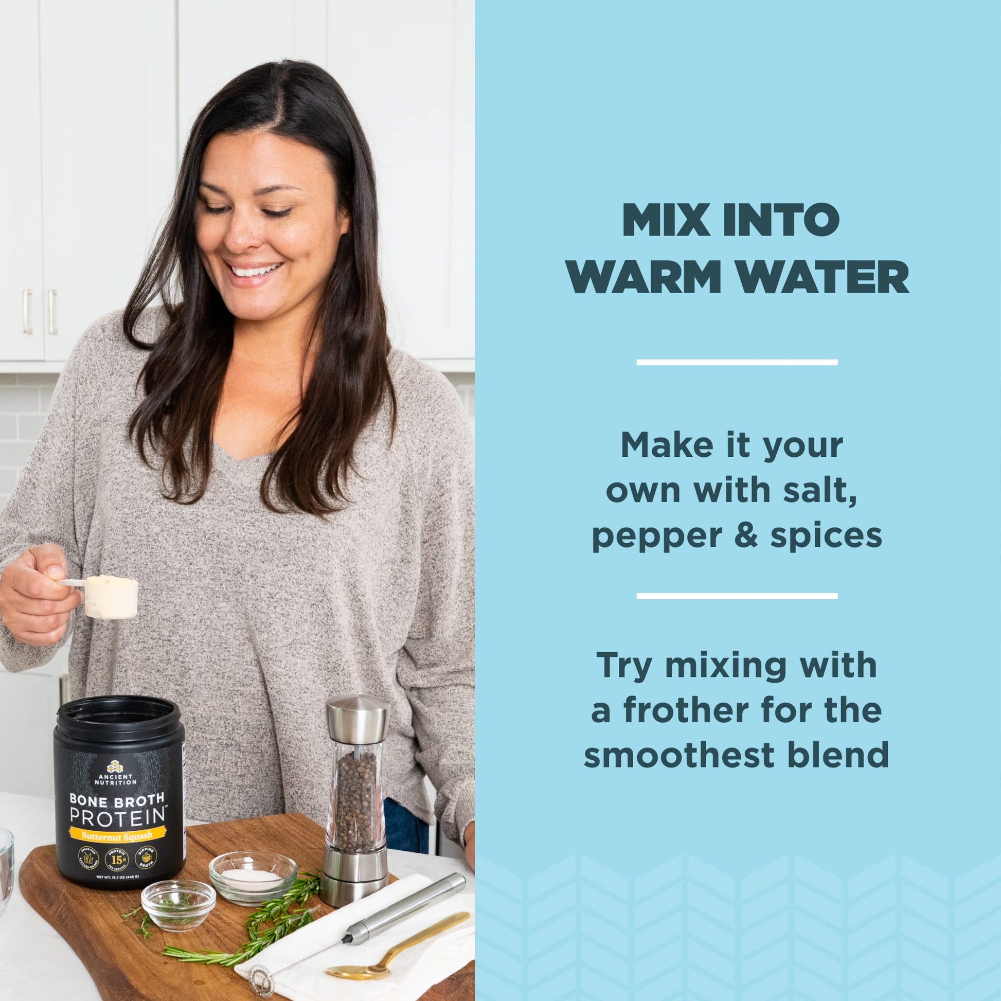 Ancient Nutrition Bone Broth Protein Powder, Chicken Soup, Grass-Fed Chicken Ancient Nutrition