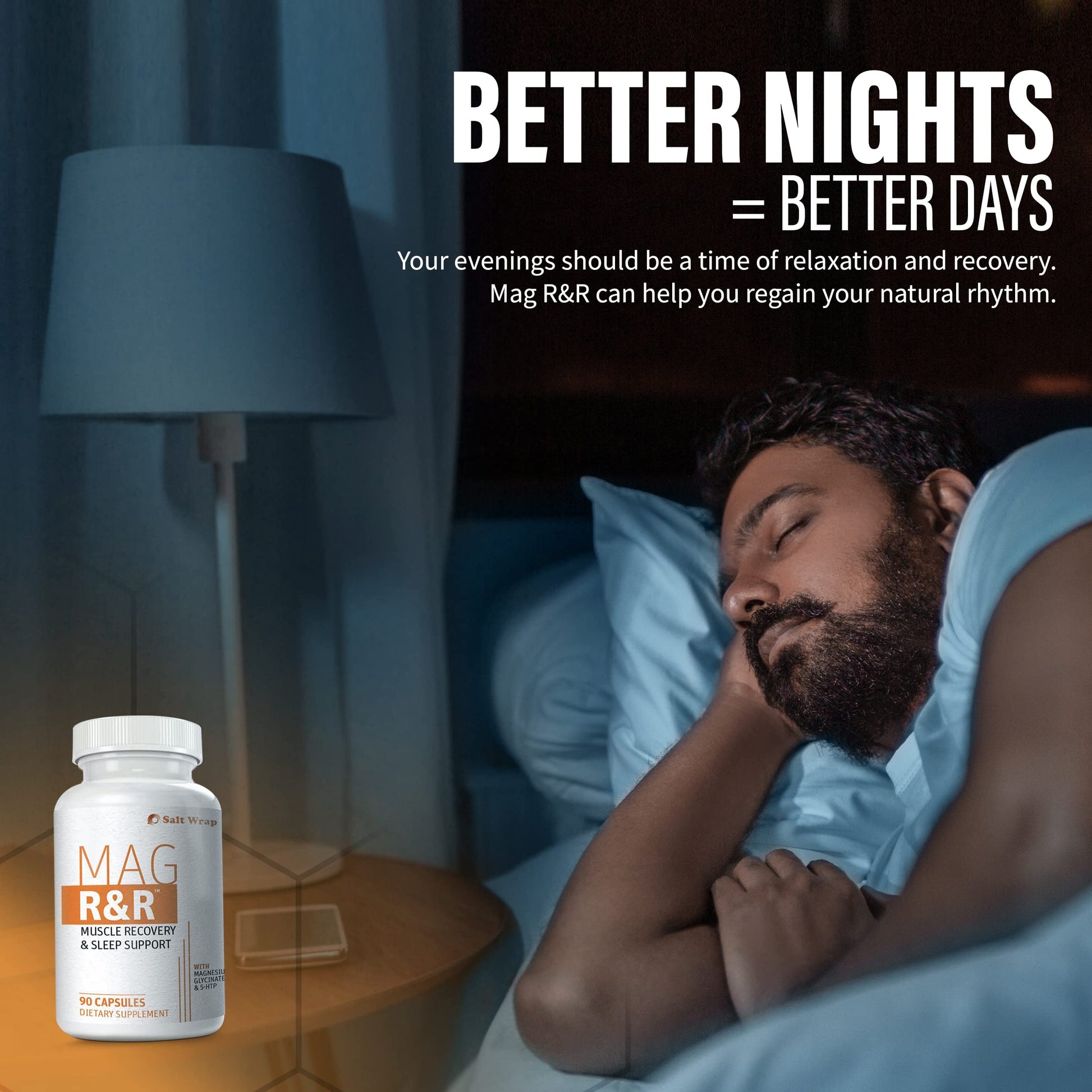 SaltWrap Mag R&R - Nighttime Muscle Cramps Support, Natural Sleep Support for Adults SaltWrap
