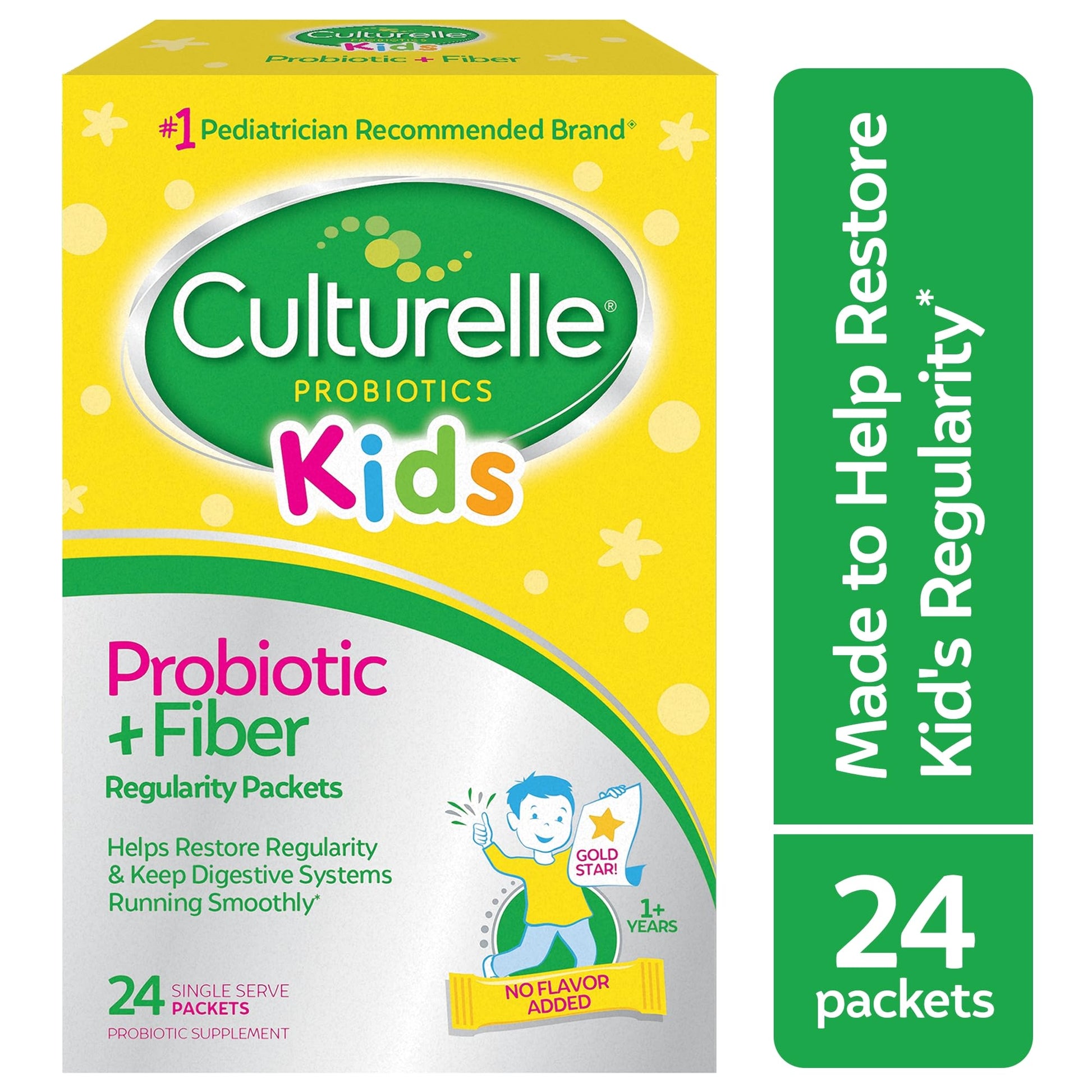 Culturelle Kids Probiotic + Fiber Packets (Ages 3+) - 24 Count - Digestive Health & Immune Culturelle