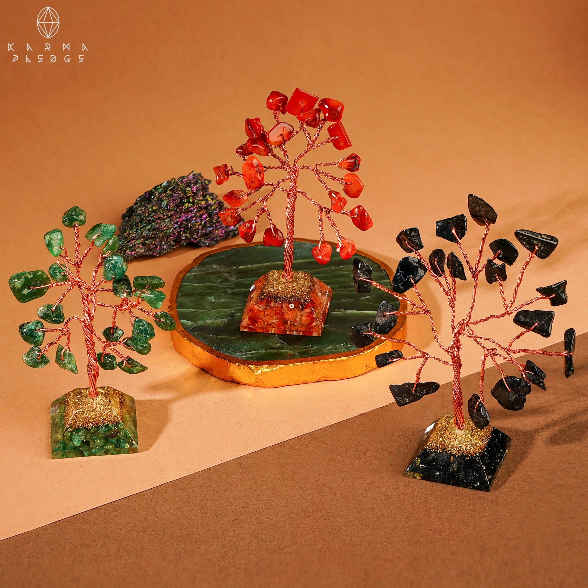 Crystal Tree Tree of Life 7 Chakra Healing Crystals & Stones for Positive Energy, Good Luck Gifts KARMAPLEDGE