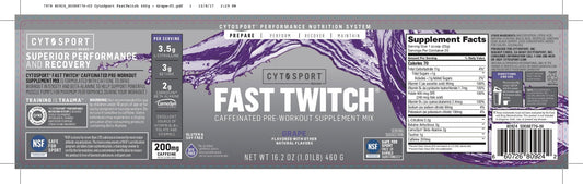 Fast Twitch from the makers of Gatorade,Caffeinated Pre-workout Supplement Mix,Grape