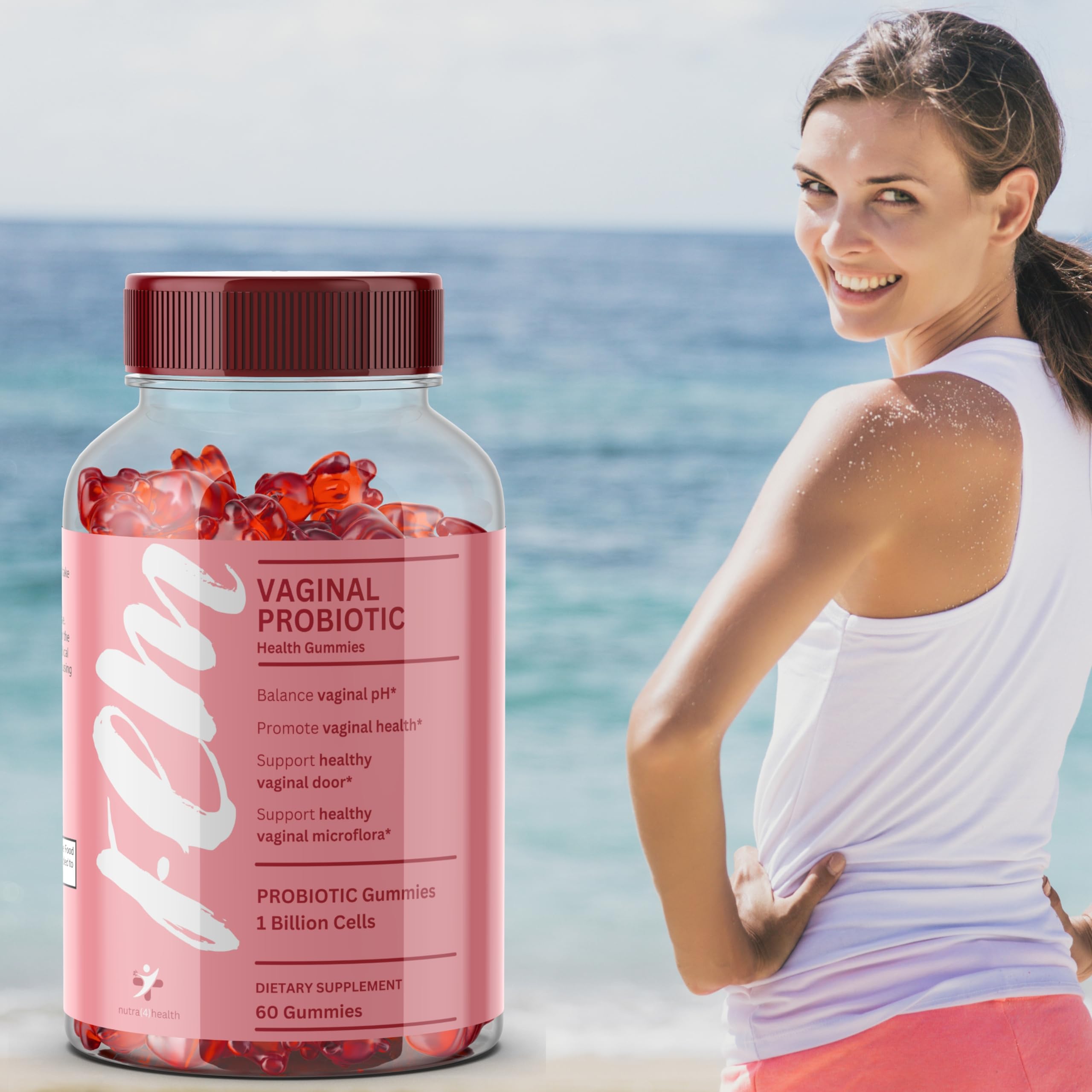 FEM Vaginal Probiotic Gummies for Women - Promotes pH Balance, Healthy Vaginal Odor & Urinary nutra4health