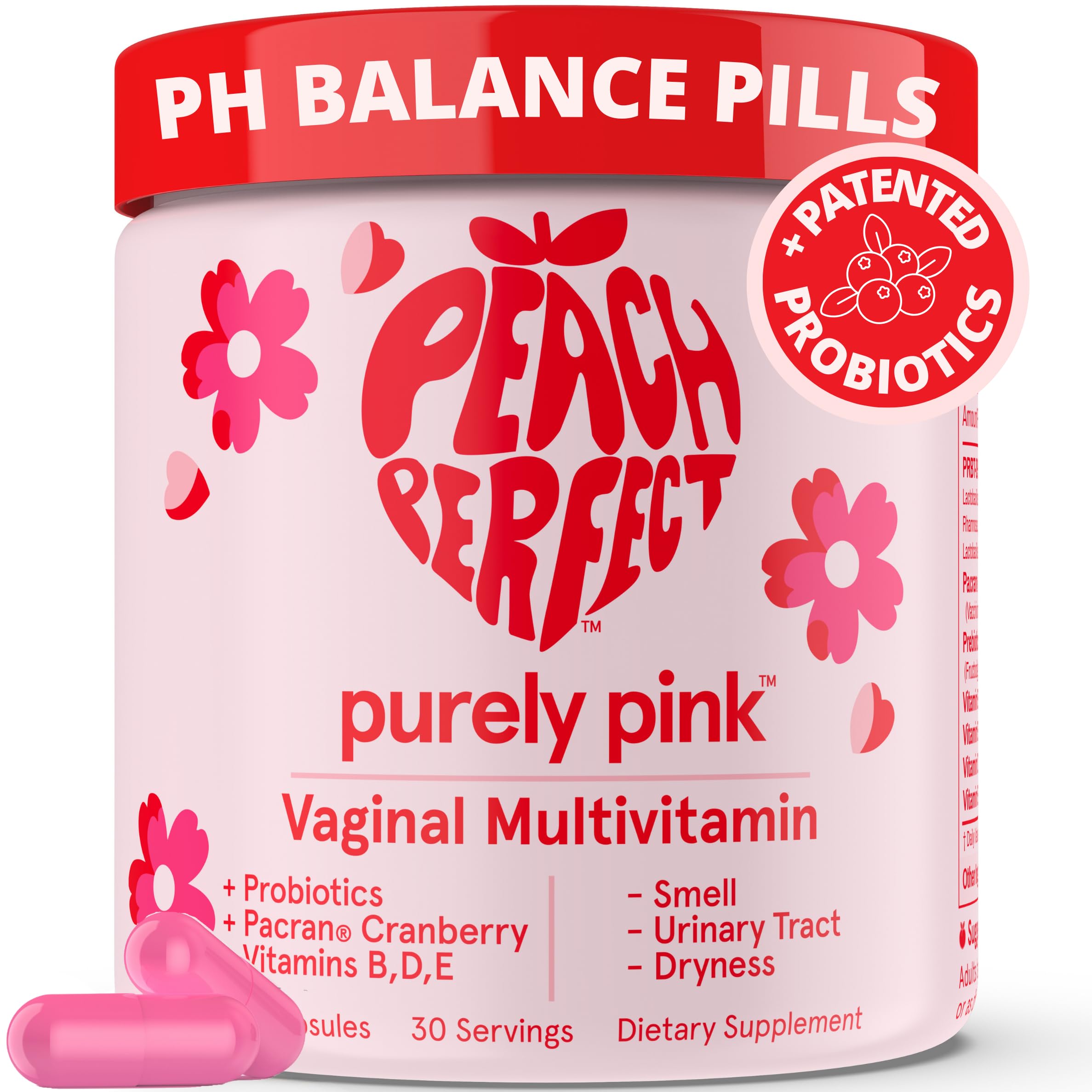 Purely Pink Prebiotic Probiotic Blend for Vaginal Health - Promote pH Balance, Healthy Flora and Odor