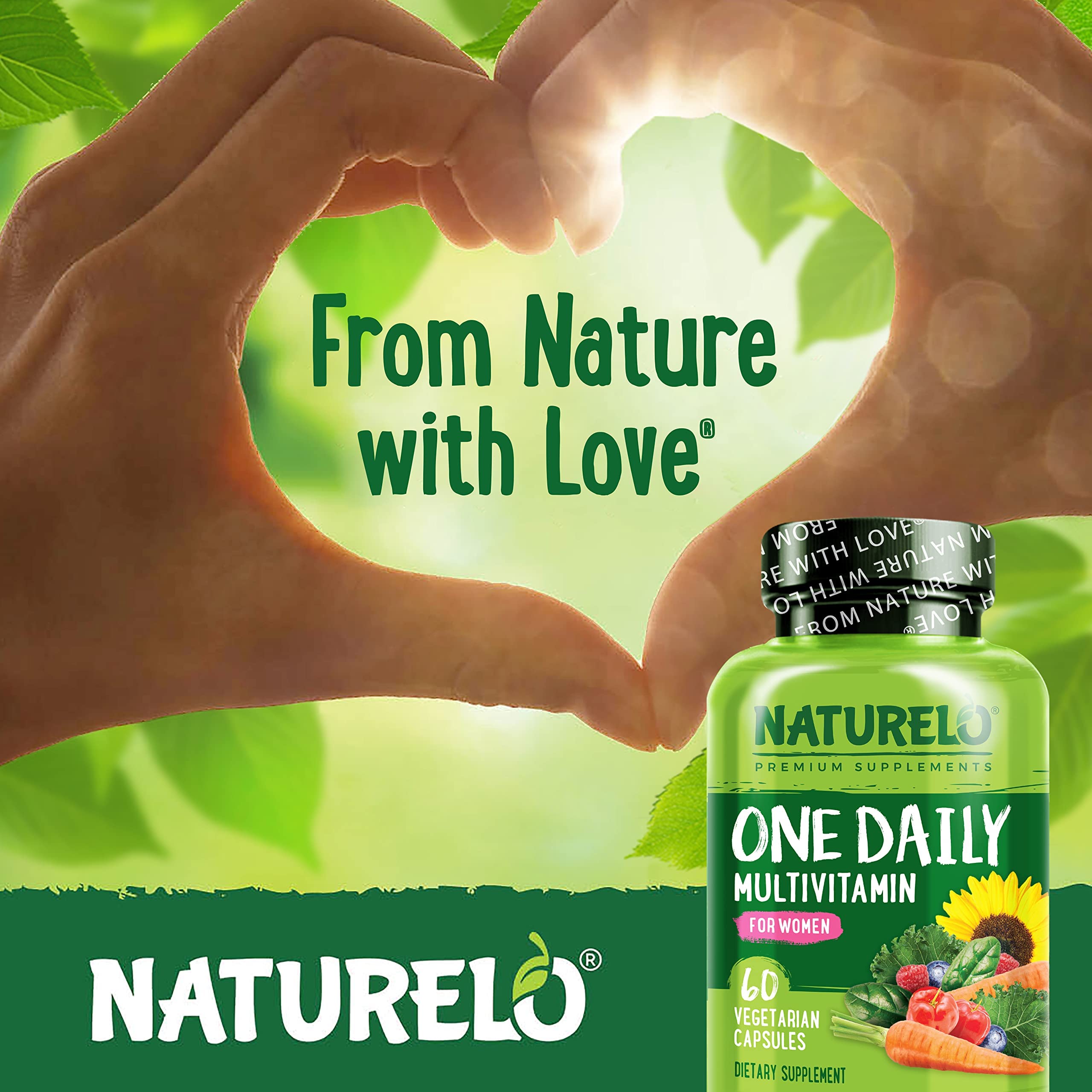 NATURELO One Daily Multivitamin for Women - Energy Support - Whole Food Supplement NATURELO