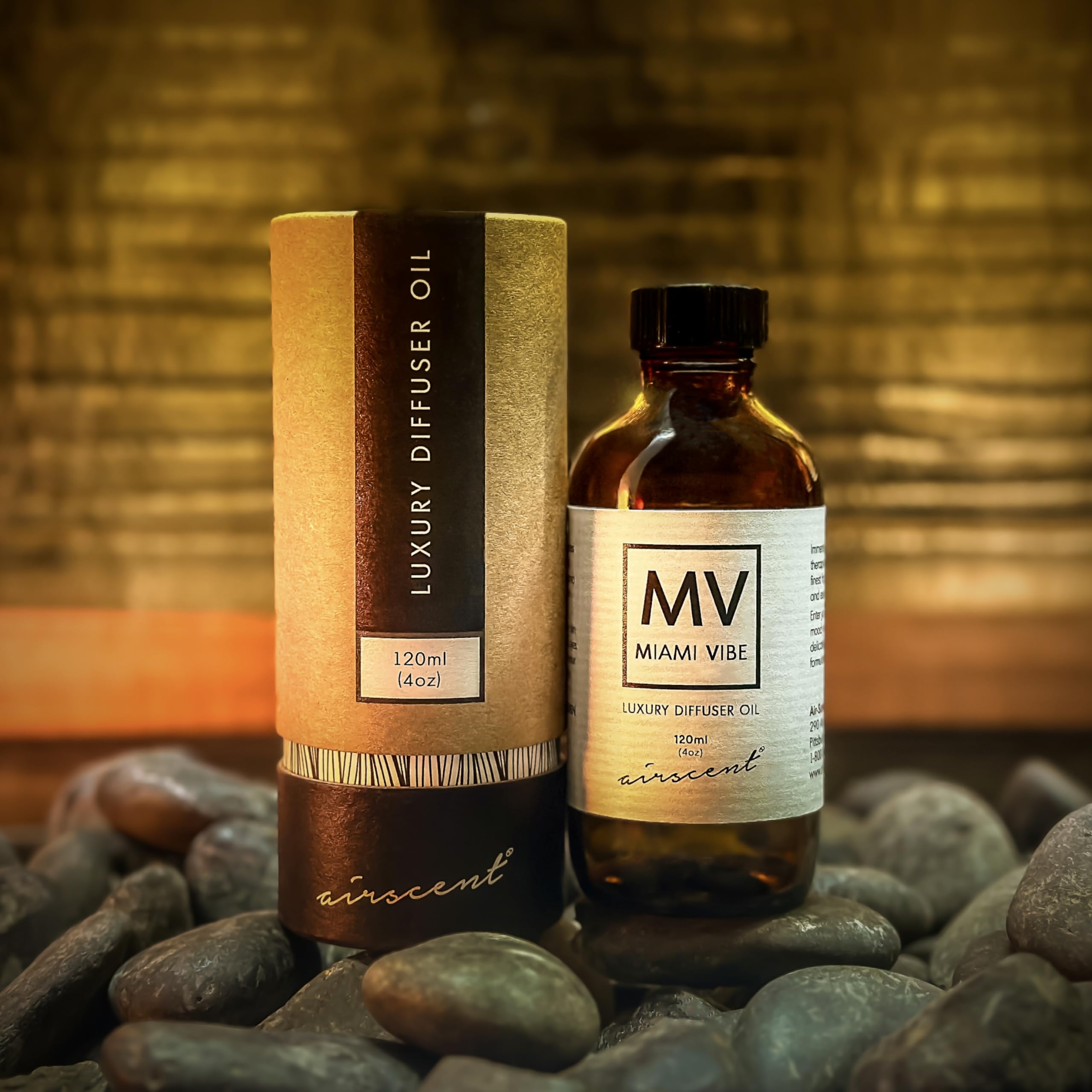 Miami Vibe Diffuser Oil - Air-Scent Fragrance for Aroma Oil Diffusers - 120 Milliliter (4 fl oz) Bottle Air-Scent