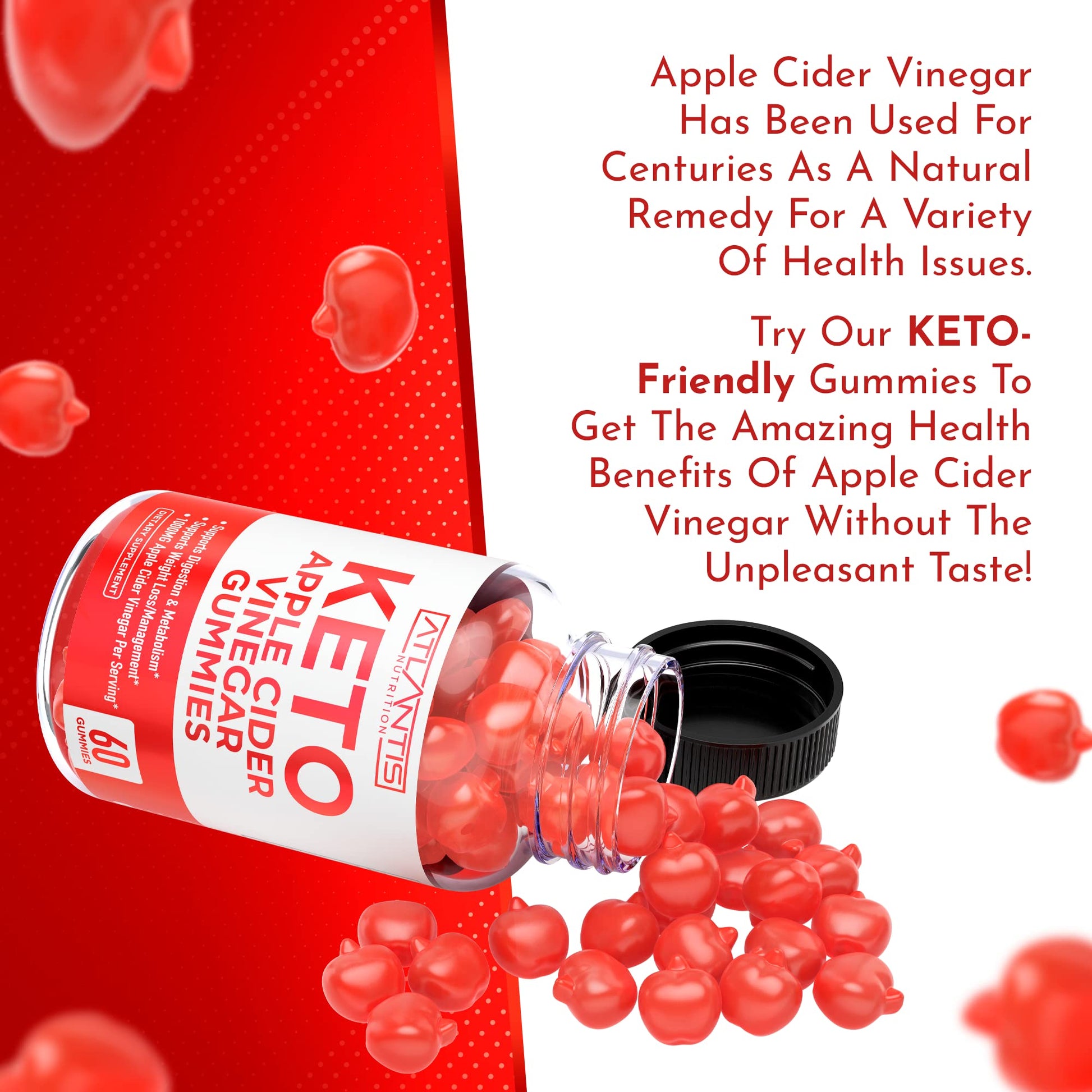 Keto ACV Gummies for Weight Loss - Apple Cider Vinegar Keto ACV Gummies Formulated Atlantis Nutrition